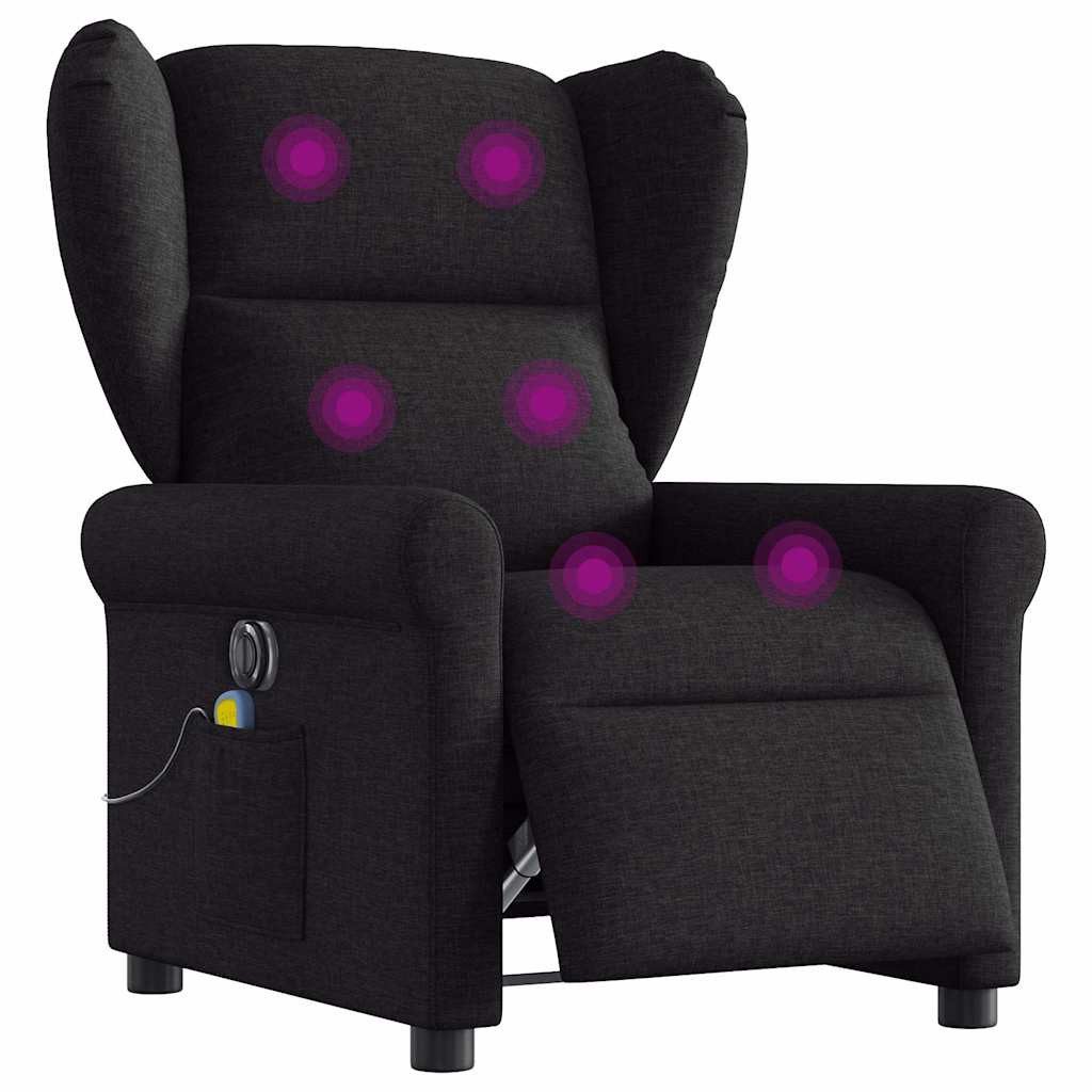vidaXL Sessel Massagesessel Elektrisch Schwarz Stoff günstig online kaufen