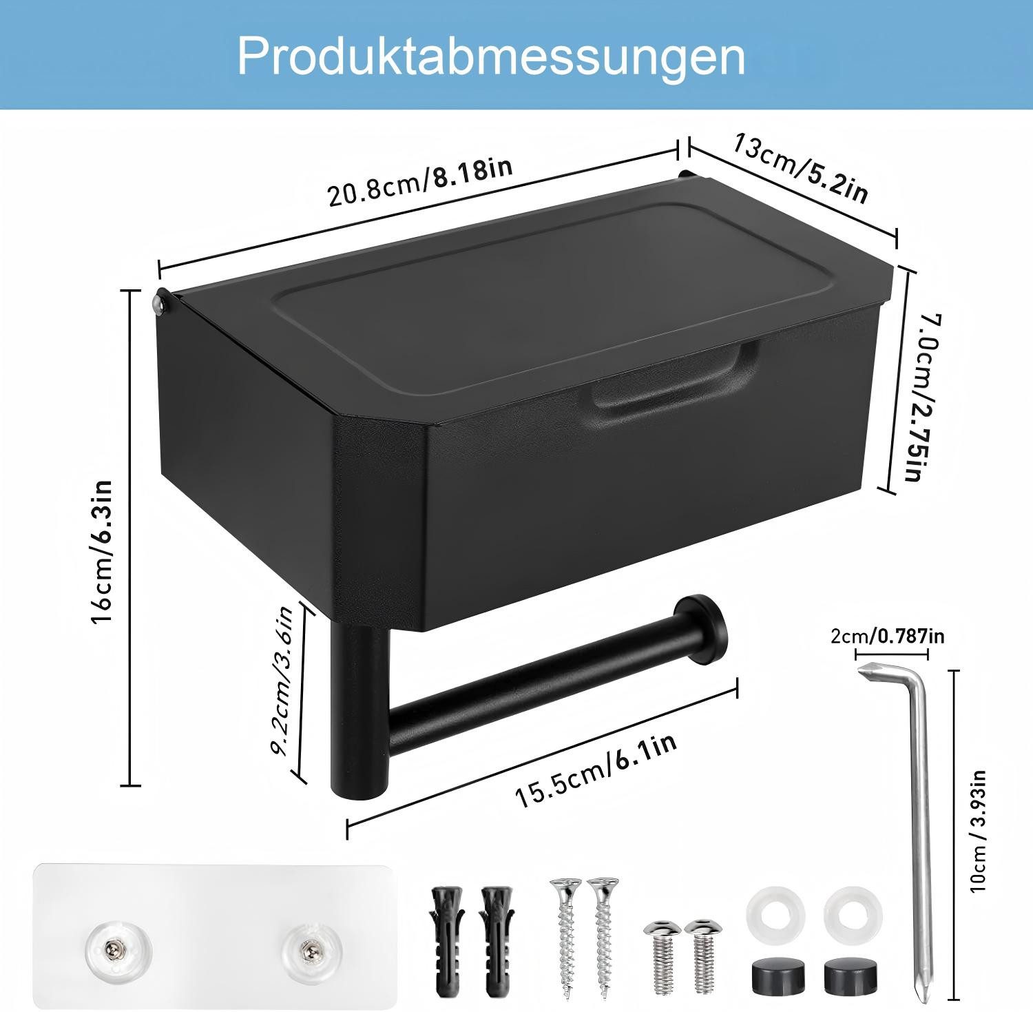 Refined Living Toilettenpapierhalter Klopapierhalter mit Feuchttücherbox, T günstig online kaufen