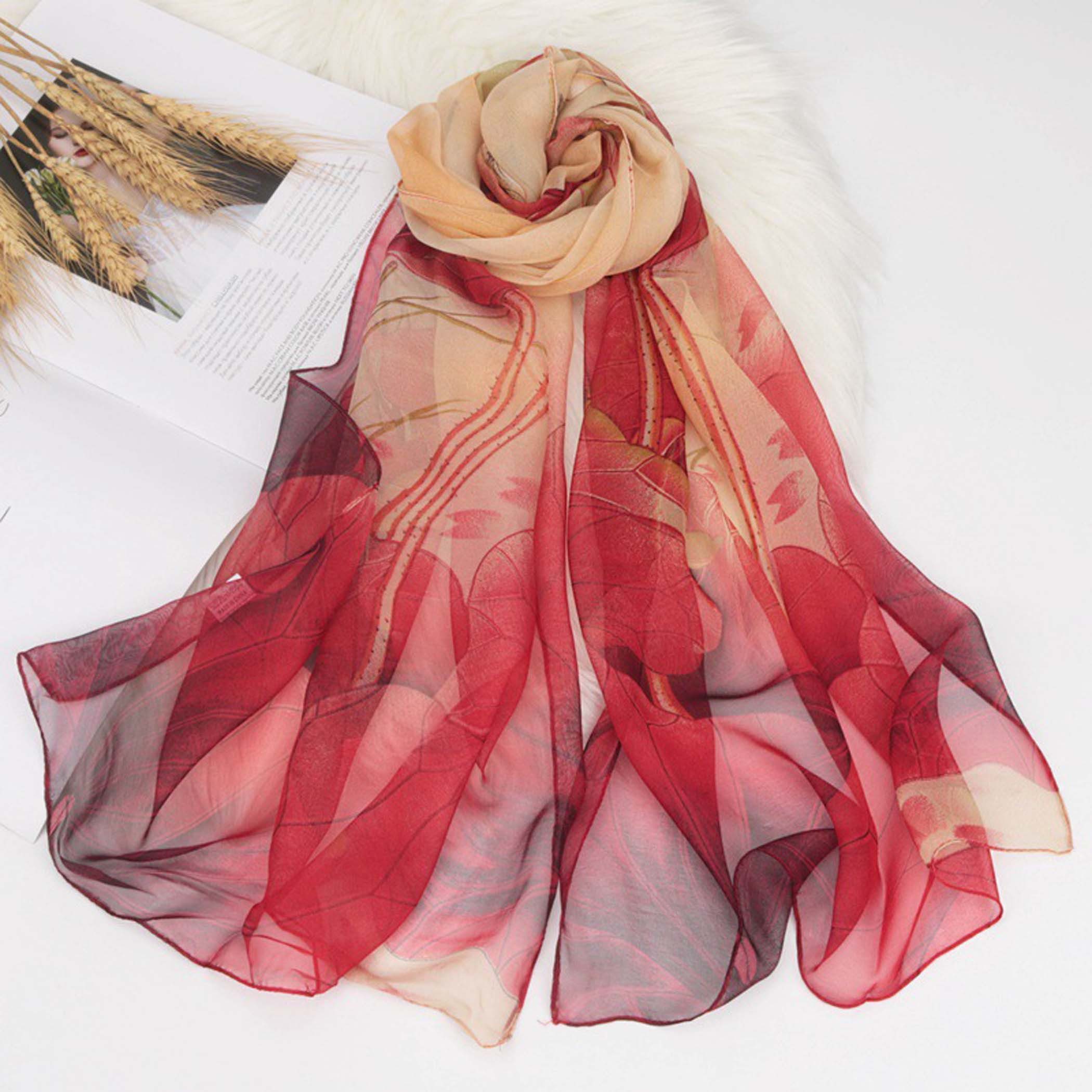 Zaewry Modeschal Georgette Chiffon Schal Damen Lange Schals