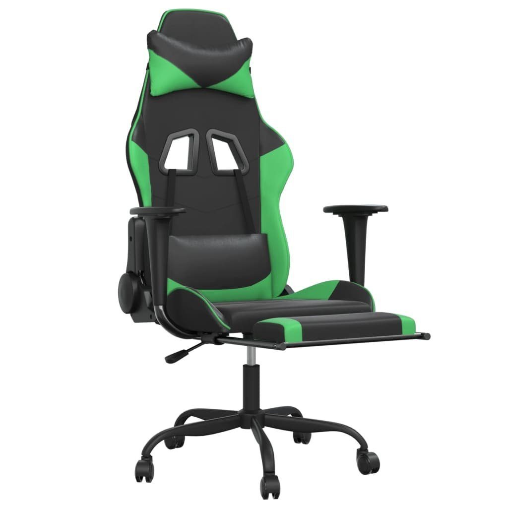 (1 vidaXL Gaming-Stuhl und Fußstütze und St) grün Kunstleder | Grün mit Schwarz grün Schwarz Gaming-Stuhl und Schwarz