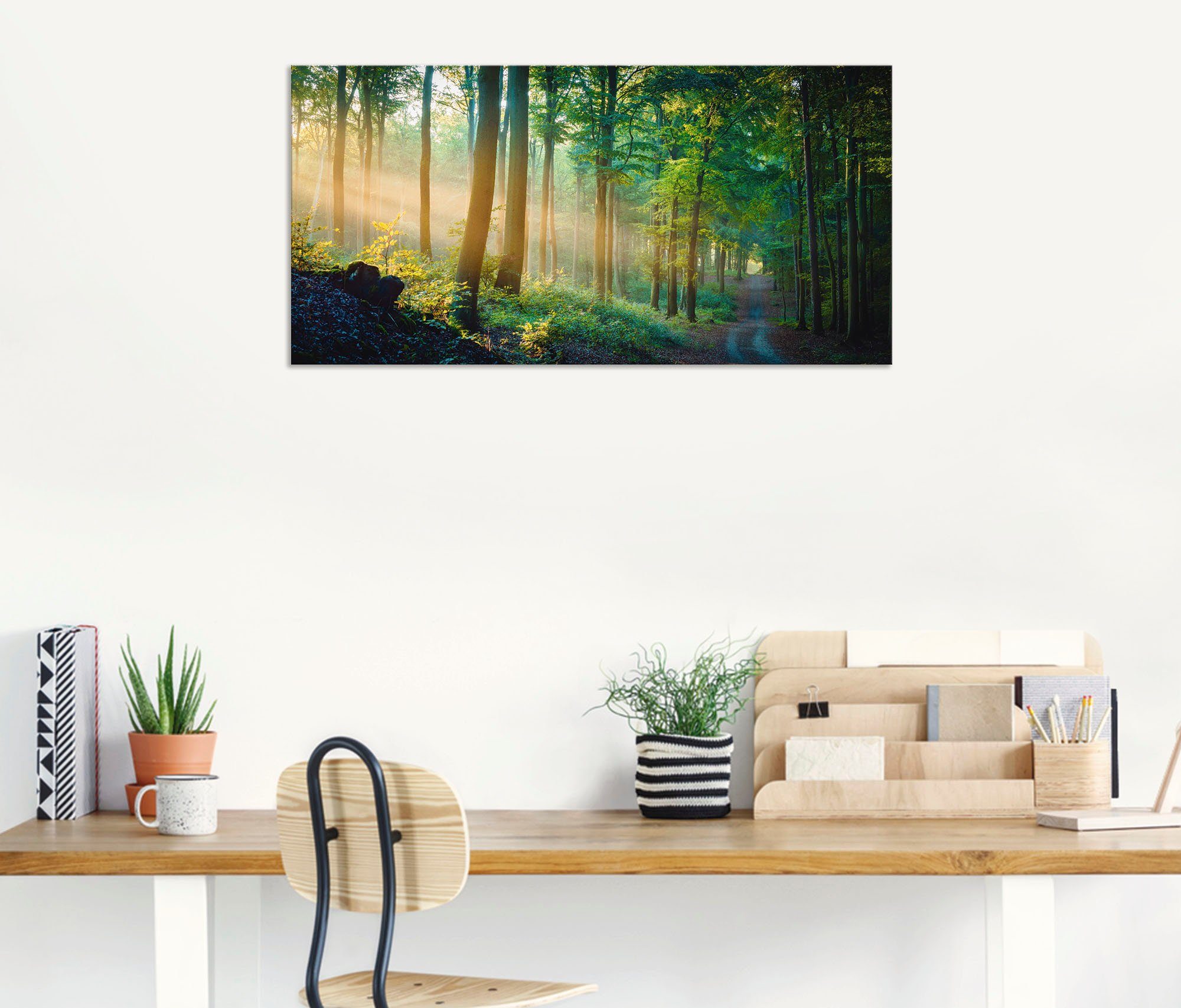 Artland Wandbild »Herbstmorgen im Wald«, Waldbilder (1 Stück), in vielen Größen & Produktarten - Alubild / Outdoorbild für den Außenbereich, Leinwandbild, Poster, Wandaufkleber / Wandtattoo auch für Badezimmer geeignet-kaufen