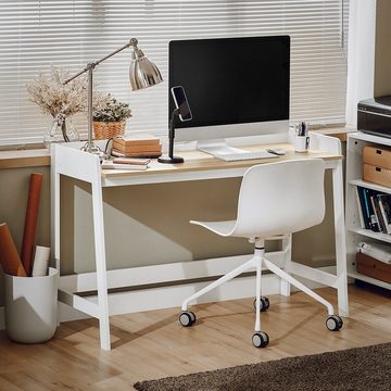 SoBuy Schreibtisch FWT41, Tisch Computertisch Bürotisch weiß/natur