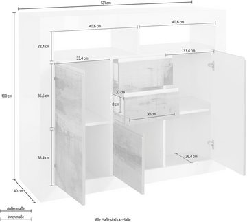 Tecnos Highboard Zoe, Höhe 100cm