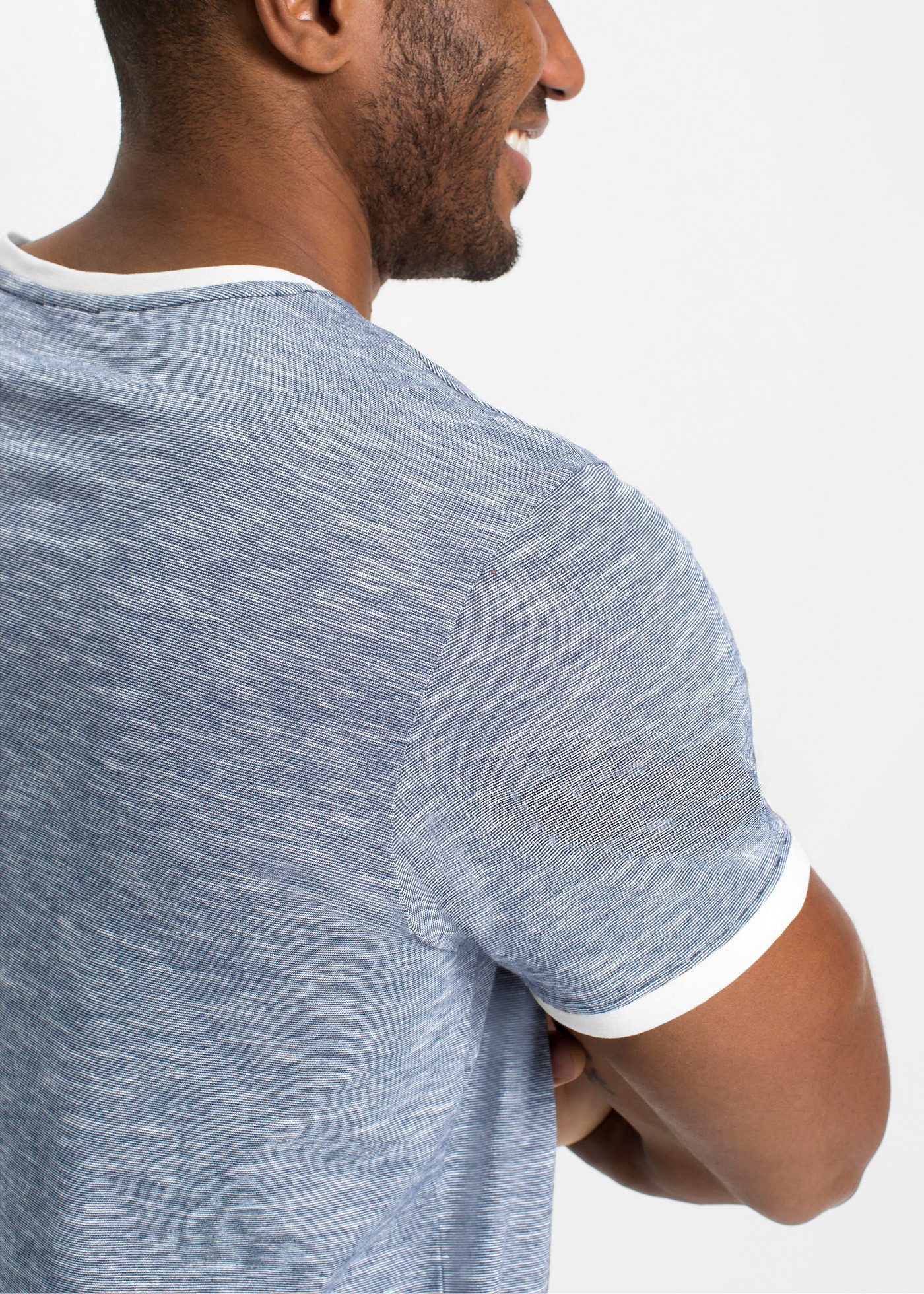 bonprix T-Shirt regular fit, Kurzarm-Design, mit Schnürung am Ausschnitt