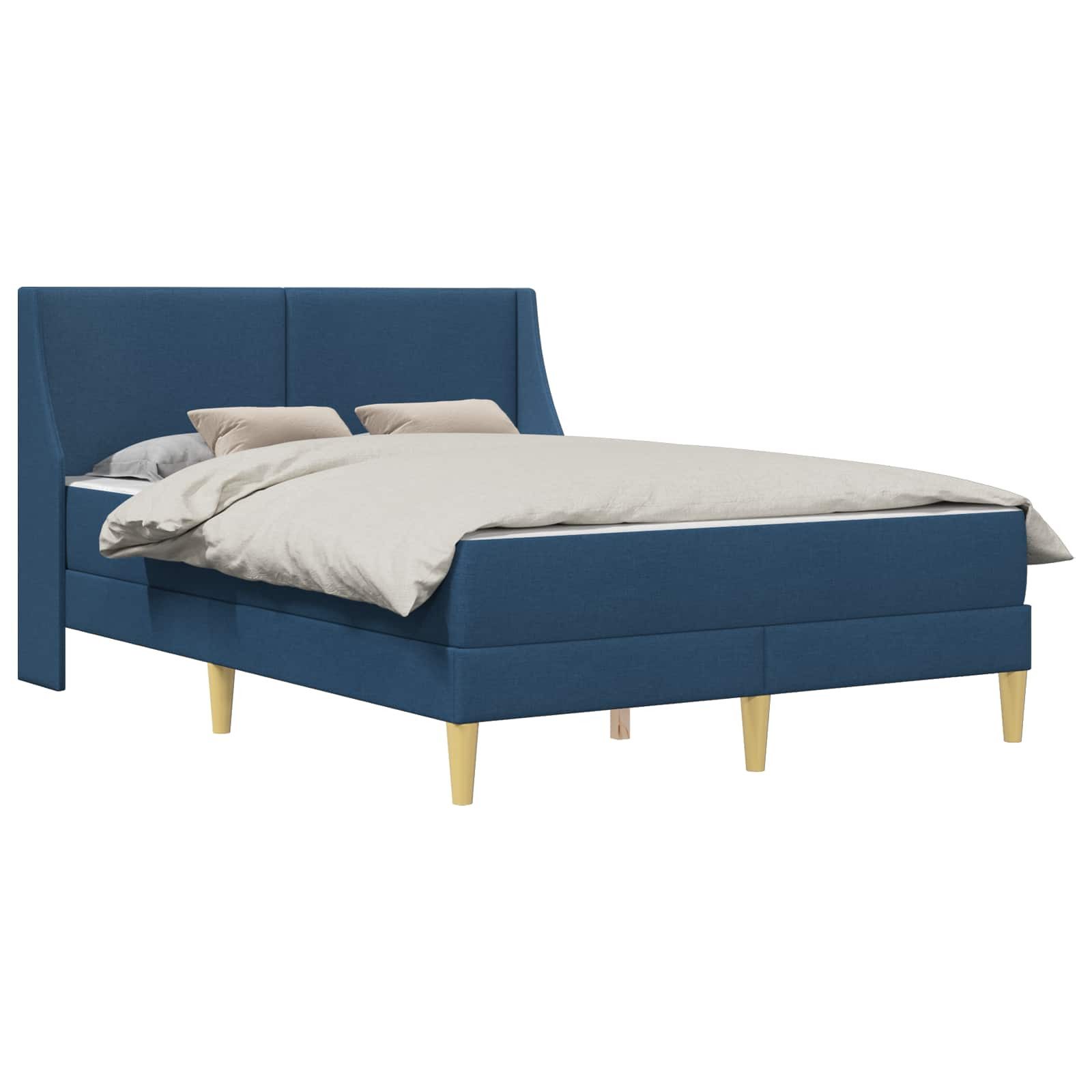Boxspringmatratze Bettgestell mit Matratze mit Kopfteil Polyester, vidaXL