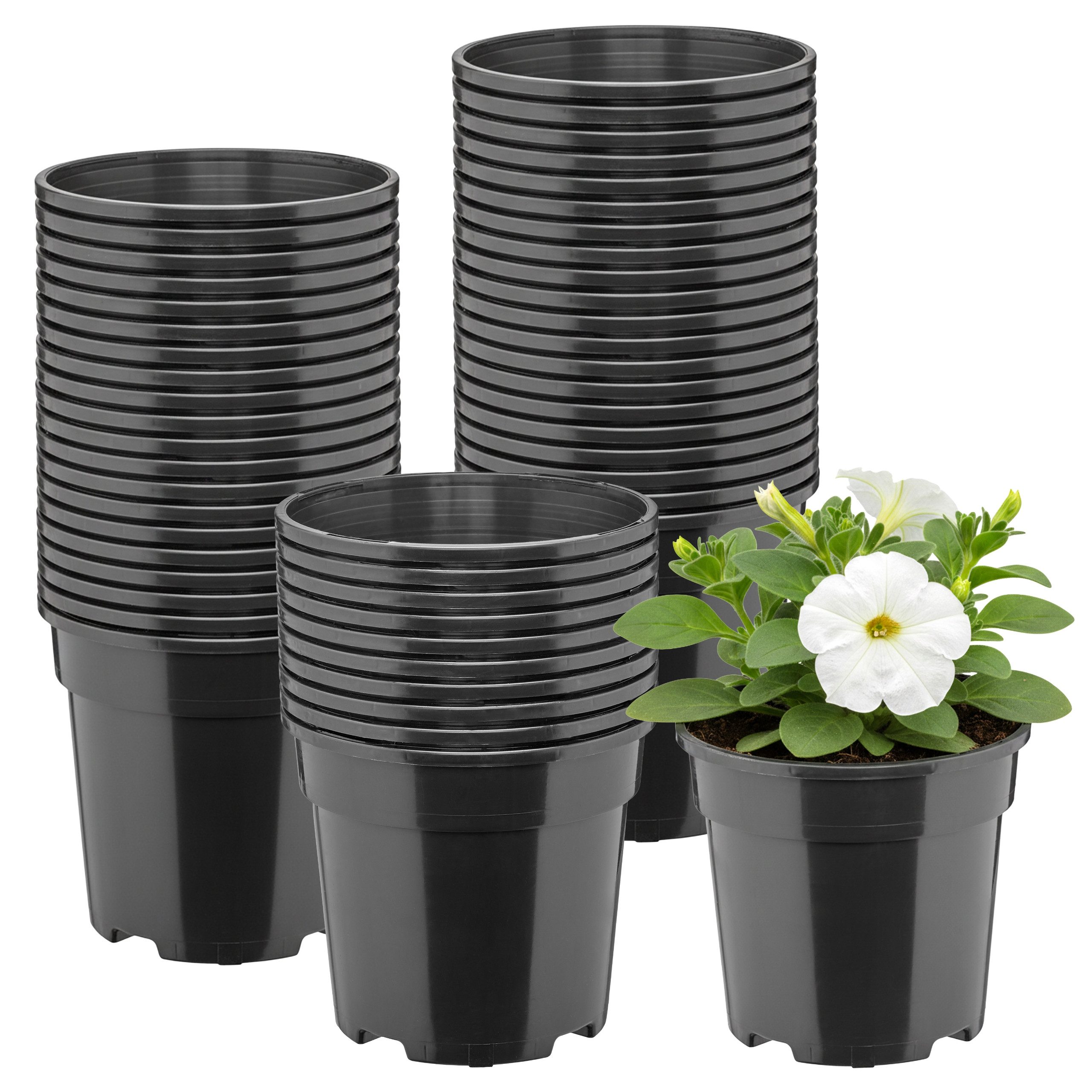 Blumentopf rund hoch Kunststoff mit Drainagelöchern Pflanztopf für GD-0203