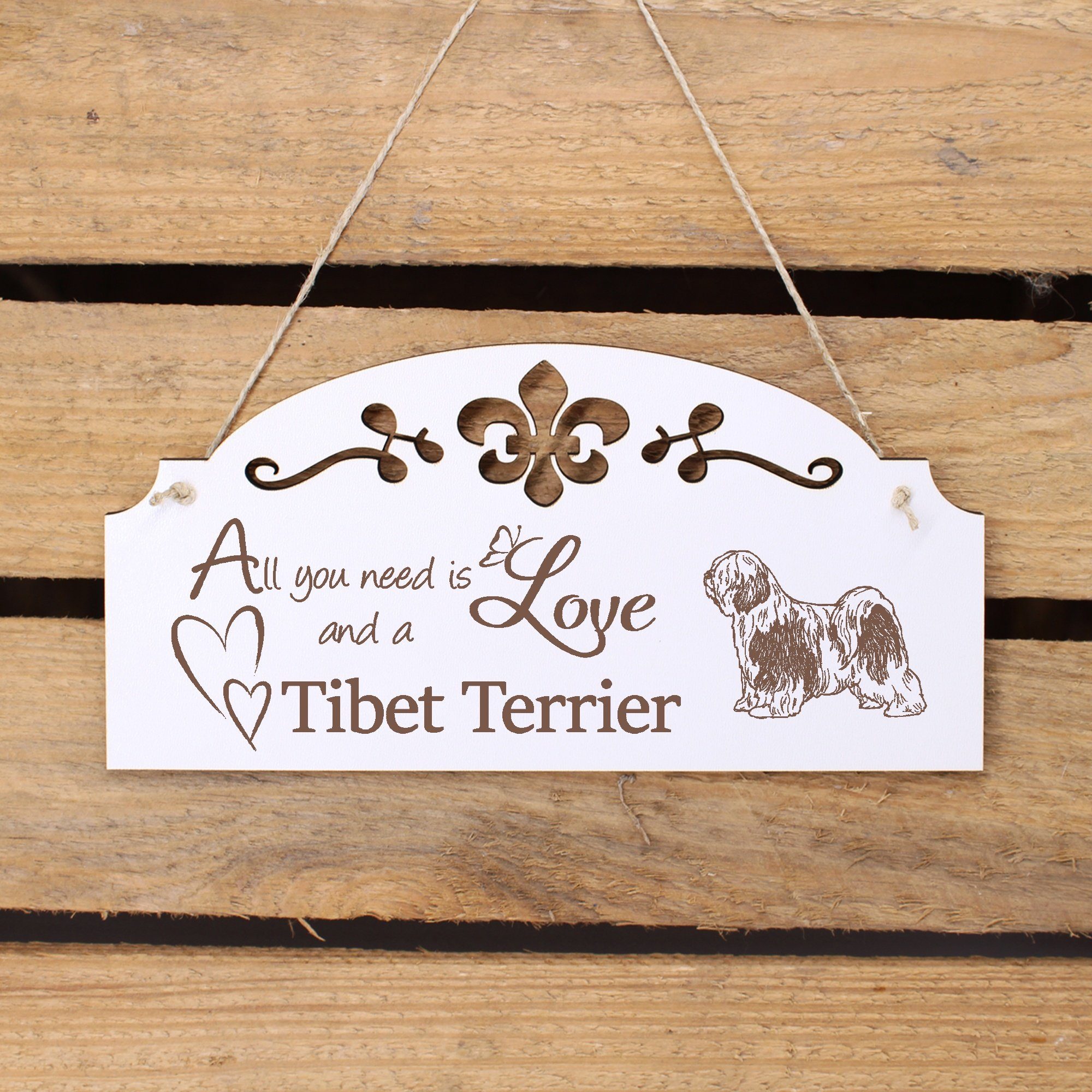 you need tibet Deko All Dekolando Love 20x10cm Hängedekoration Terrier is