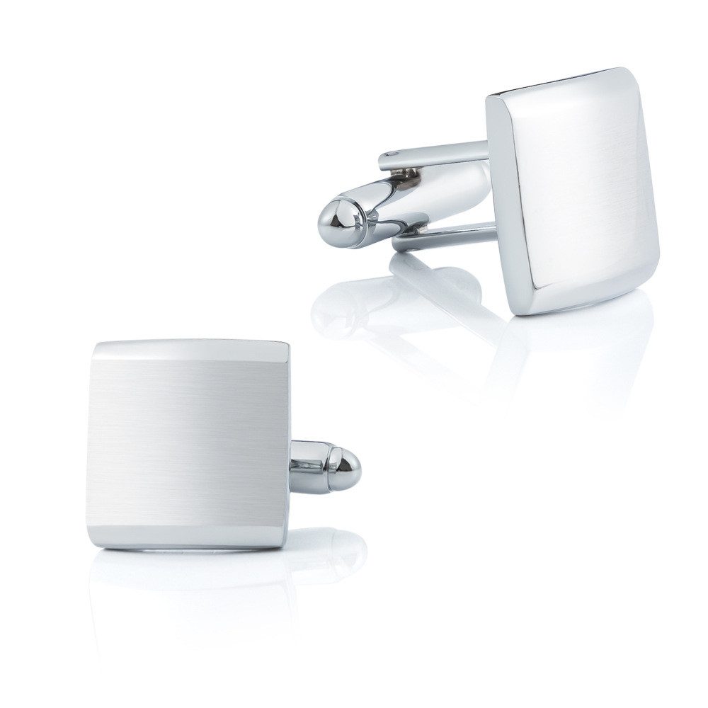 RAIKOU Запонки Quadratisches Design, Edelstahl in Silber/Gold, Glänzend poliert, Herren-Accessoire für Business & Hochzeit