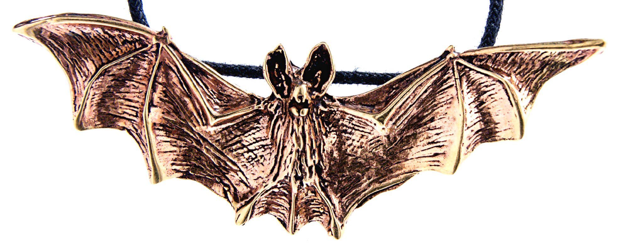 Leather Bat plastischer Fledermaus Kiss LARP Bronze Anhänger Vampir Kettenanhänger Gothic großer of