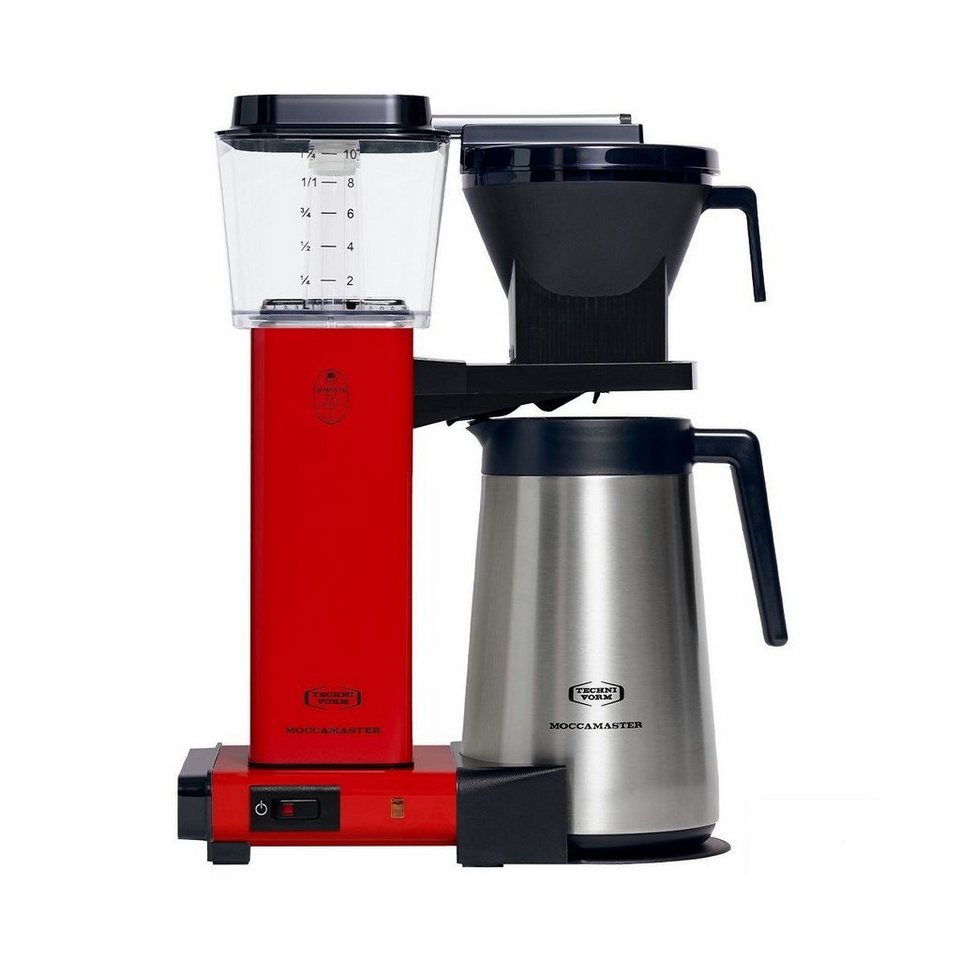 Moccamaster Filterkaffeemaschine KBGT, Papierfilter 4, Perfekte  Brühtemperatur von 92-96 ° C, Moccamaster Kaffeefiltermaschine KBGT 741, red