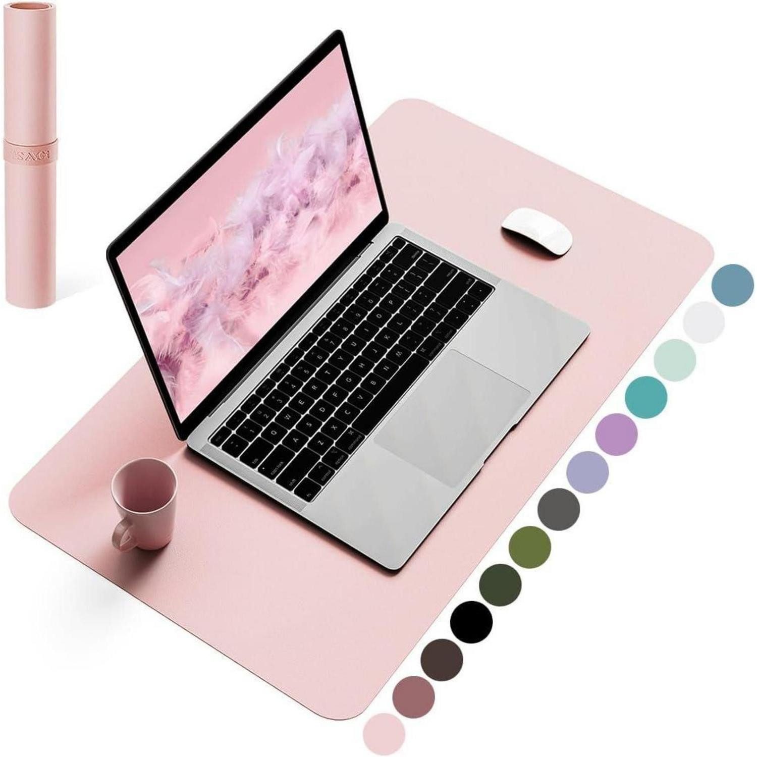 LuxusKollektion Schreibtischunterlage Großes Office Mousepad Schreibtischunterlage Wildleder 60x35cm, Rosa