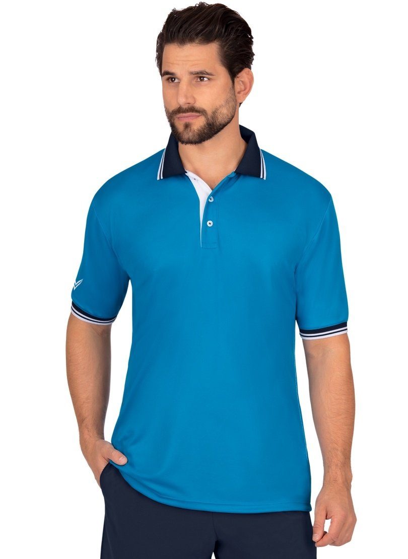 Trigema Poloshirt TRIGEMA Poloshirt aus Coolmax Material aqua