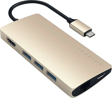 Satechi Type-C Multi-Port Hub 4K Ethernet V2 USB-Adapter USB-C zu HDMI, MicroSD-Card, RJ-45 (Ethernet), SD-Card, USB Typ A, USB Typ C