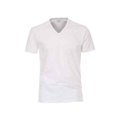 CASAMODA V-Shirt weiß regular fit (1-tlg)