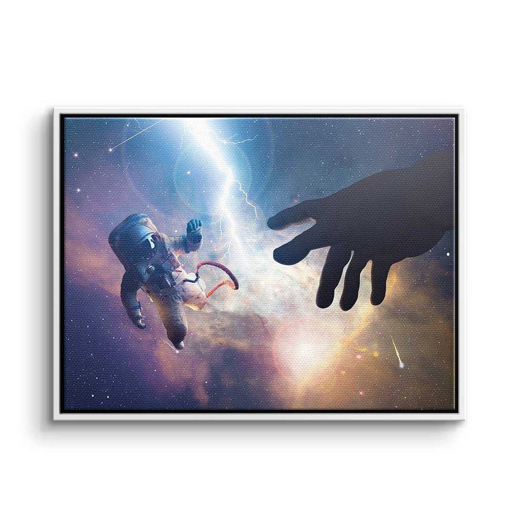 DOTCOMCANVAS® Leinwandbild, Premium Leinwandbild - Pop Art - Michelangelo Universum - Wandbild weißer Rahmen
