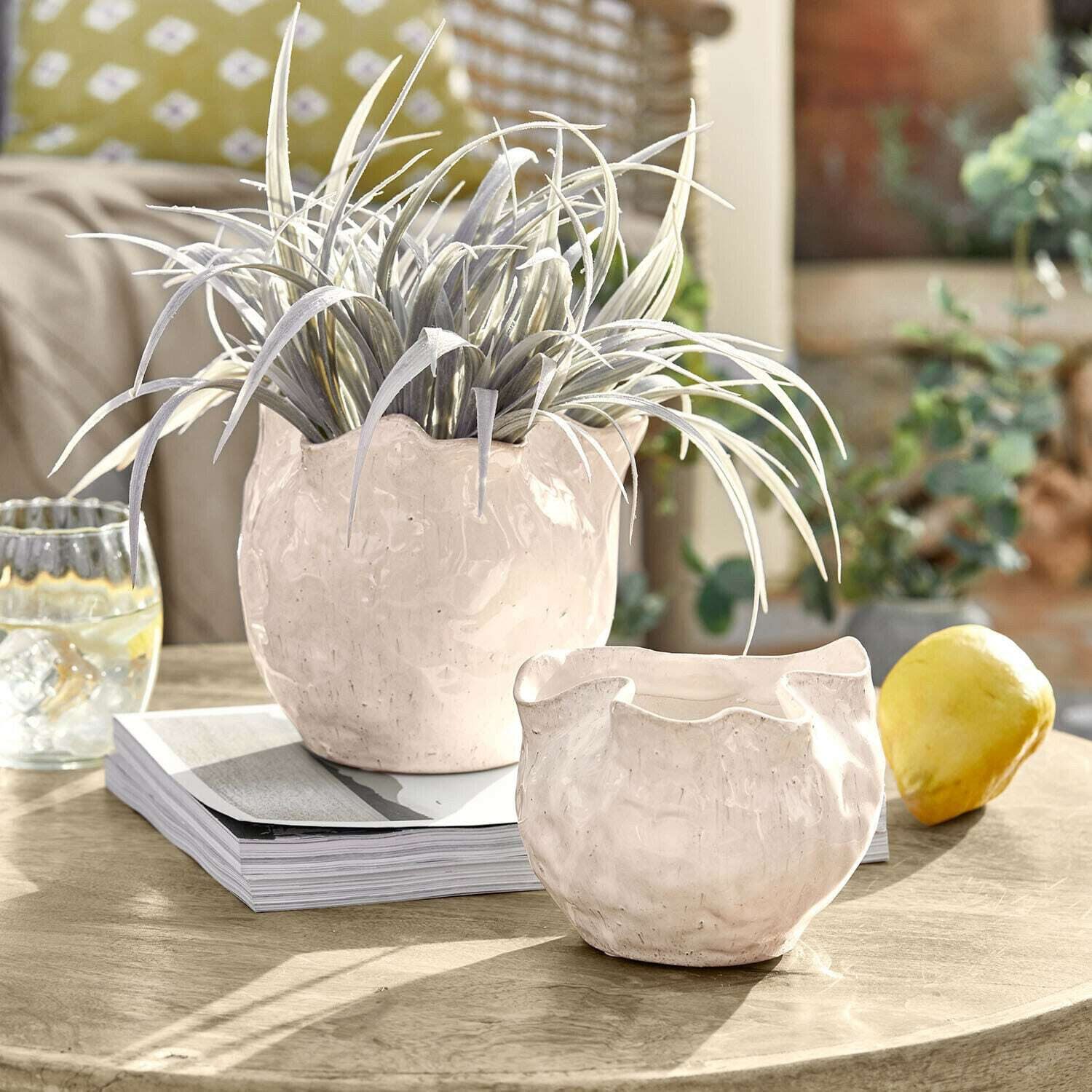 Mirabeau Übertopf Übertopf 2er Set Vérolines creme – Bild 2 von 5