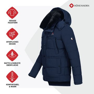 Höhenhorn Winterjacke Adamelo Herren Winter Jacke Quilted Steppjacke Gefüttert mit abnehmbarer Kapuze, mit abnehmbarem Kunstfellkrage