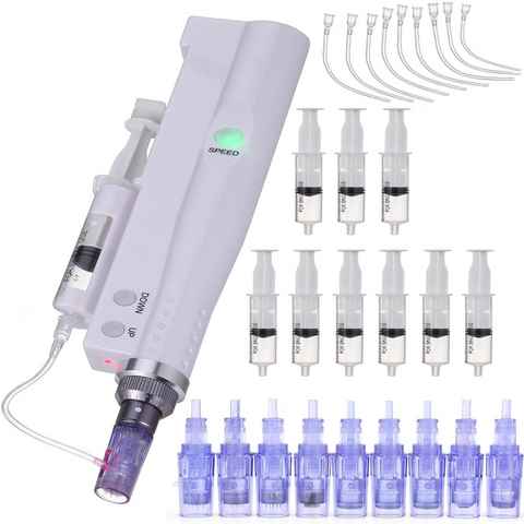 oyajia Dermaroller Elektrischer Derma Pen Microneedling Pen kabellos wiederaufladbare, mit 5 Stufen inkl. 9 Sets Zubehör verstellbar von 0 mm bis 2,5 mm