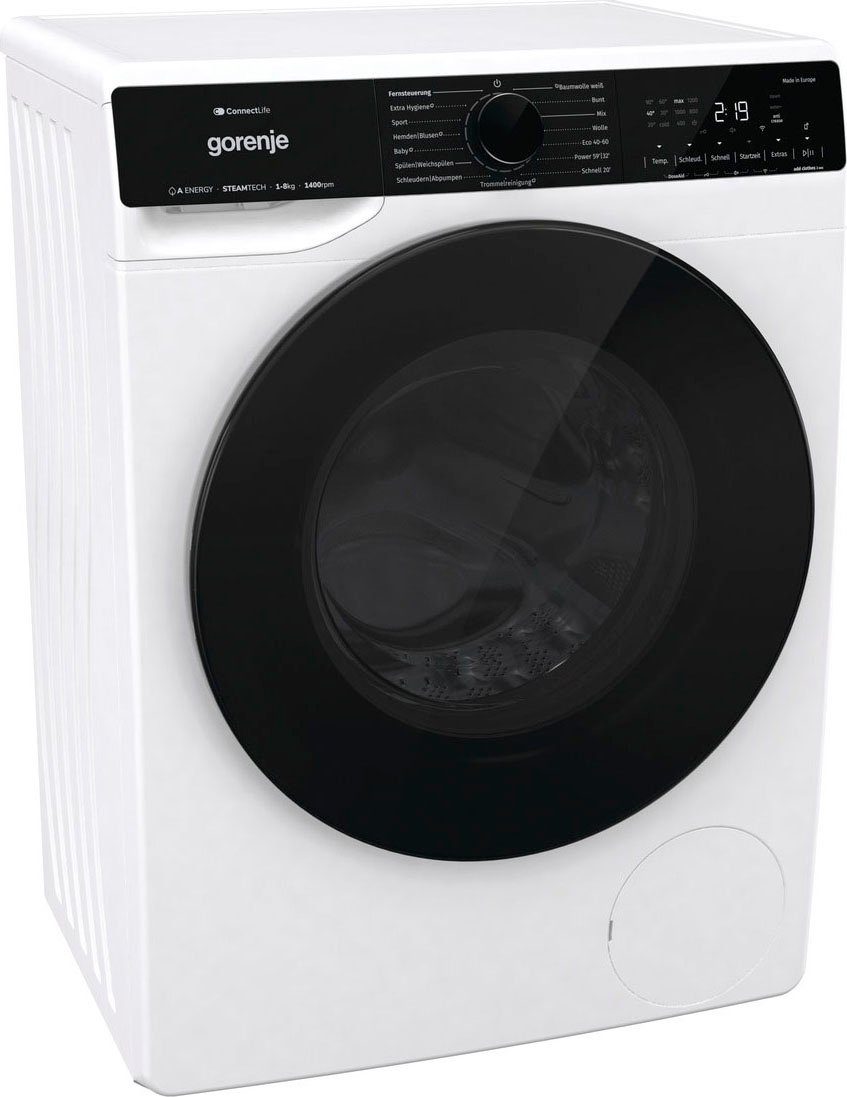GORENJE Waschmaschine WPNA84SATSWIFI, 8 kg, 1400 U/min, SlimLine - nur 46,5 cm tief