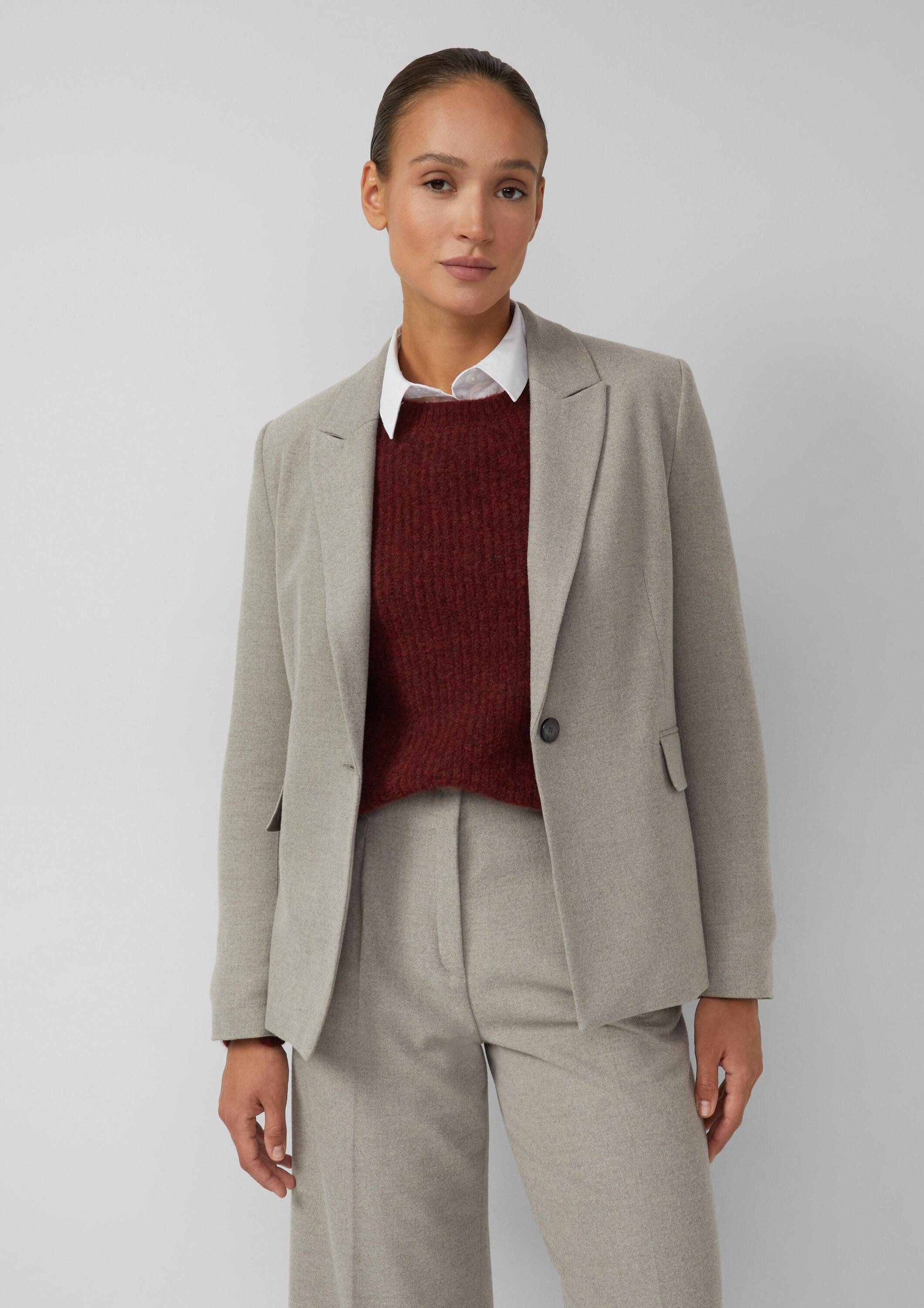 s.Oliver Jackenblazer Indoor-Blazer Taillierter Flanell-Blazer in melierter günstig online kaufen