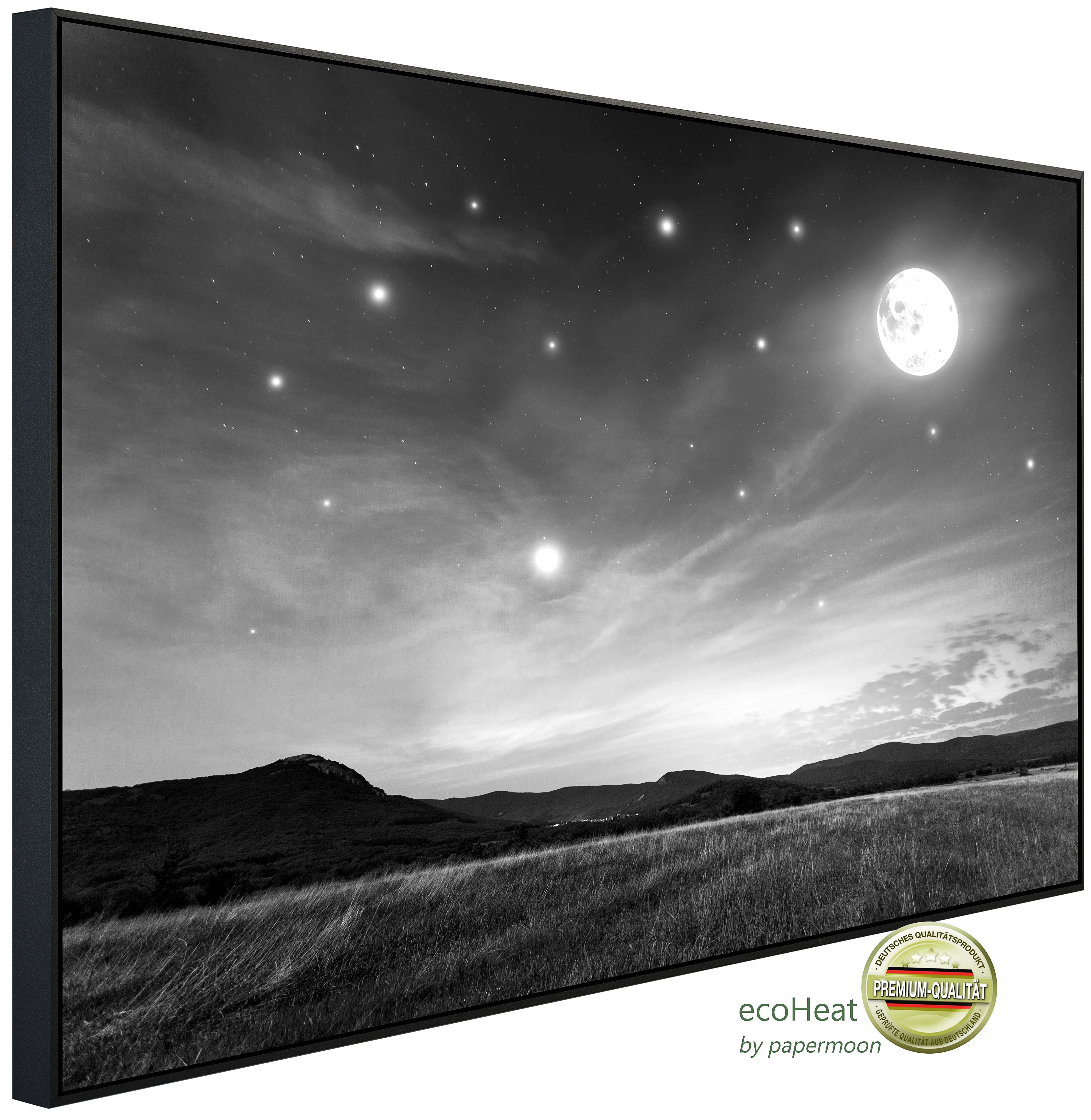 Papermoon Infrarotheizung INFRAROT-BILD-HEIZUNG, Nachthimmel Schwarz & Weiß, TÜV-Rheinland/GS zertifiziert, angenehme Strahlungswärme