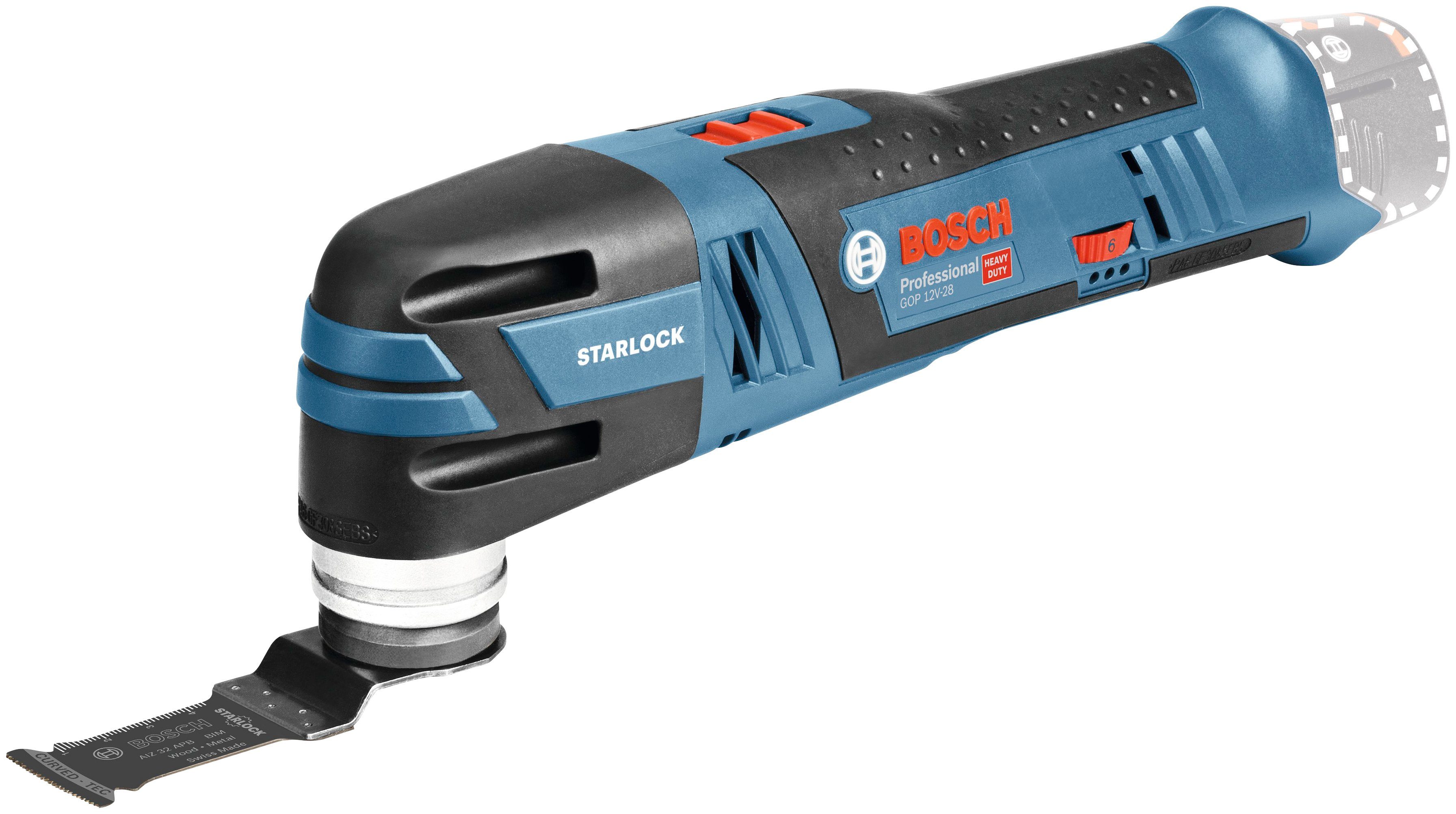 Bosch Professional Akku-Multifunktionswerkzeug GOP 12V-28 Akku Ladegerät ohne 12 und V, Professional