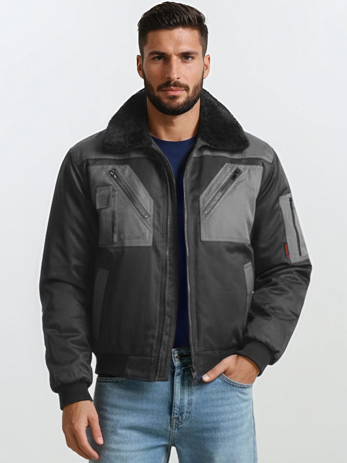 urbandreamz workwear Pilotenjacke 4-in-1 Arbeitsjacke Übergangsjacke Winterjacke Wetterfest