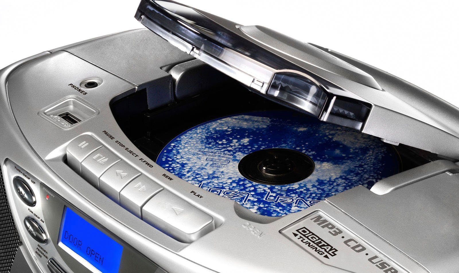 Karcher RR 510 Boombox (FM-Tuner, CD-Player, USB-Anschluss, Kassettenplayer, Radio mit Senderspeicher)