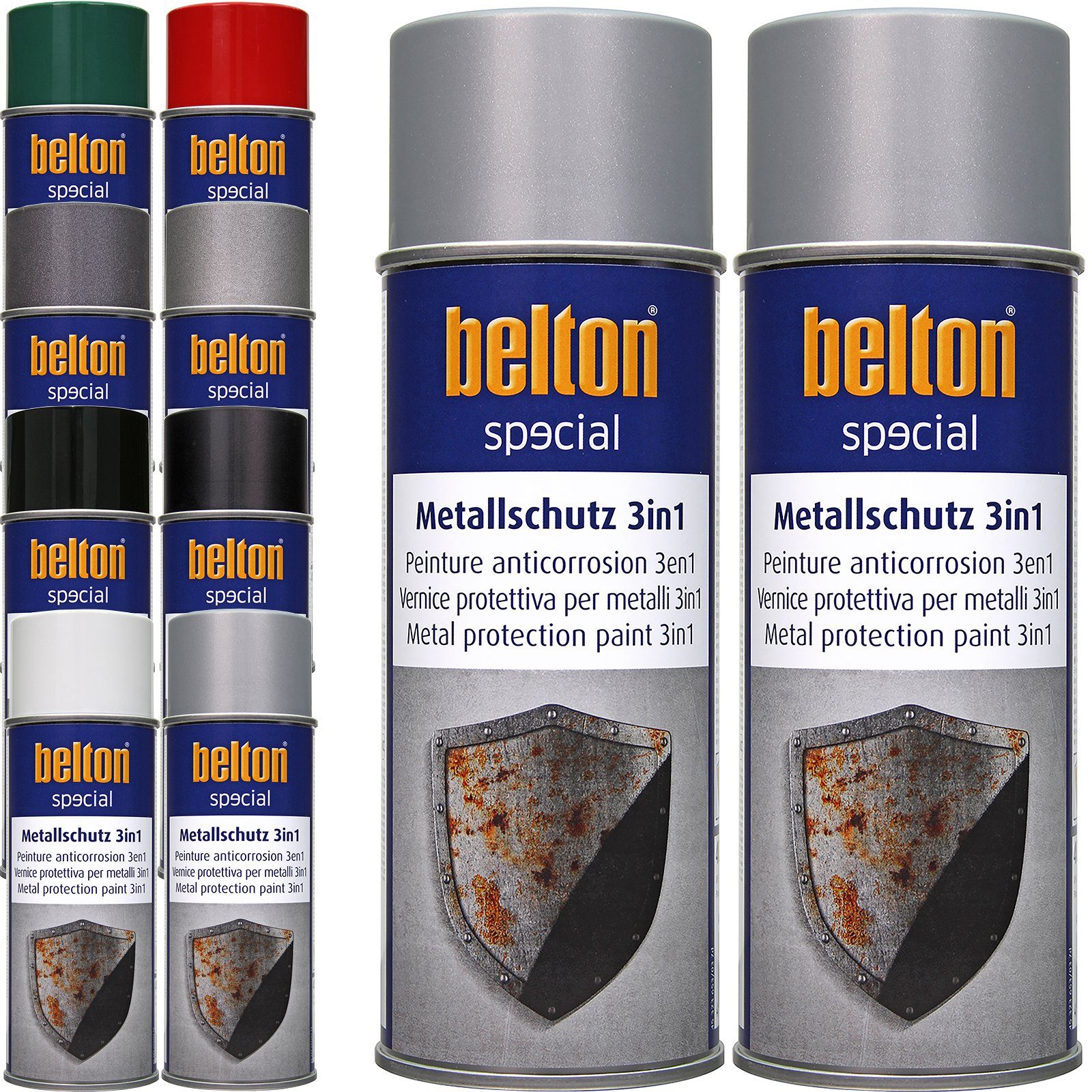 nach belton 3in1 Schutzlack Rostschutzlack, x 400 Silber Wahl ml 2 Metallschutzlack Anti-Korrosion Farbe