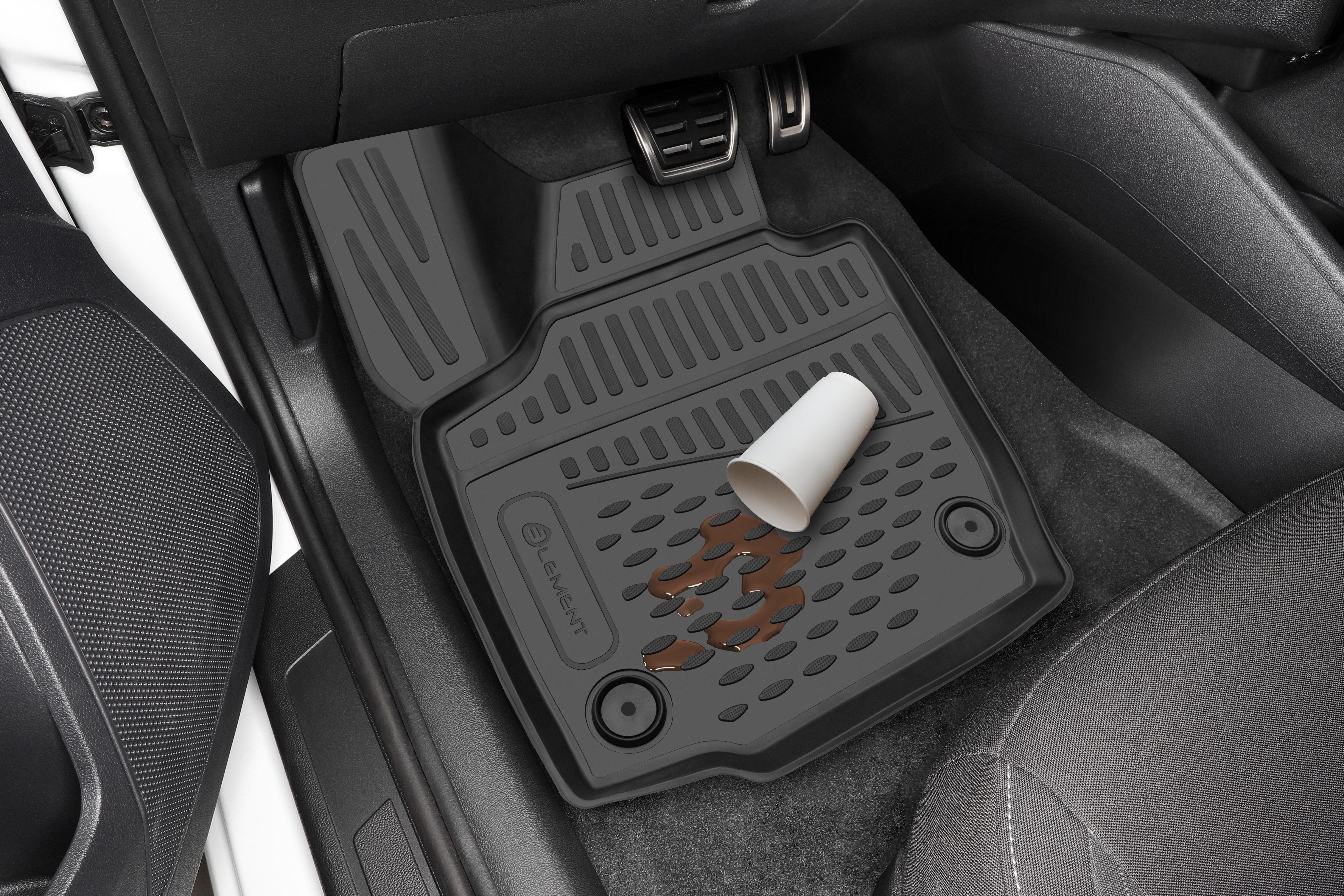 ELMASLINE Auto-Fußmatten Gummi (4 St), für HYUNDAI TUCSON NX4 (2021-2024) -  3D Gummimatten mit extra hohem Rand für mehr Schutz - Passend für Baujahre:  , 2021 - 2024