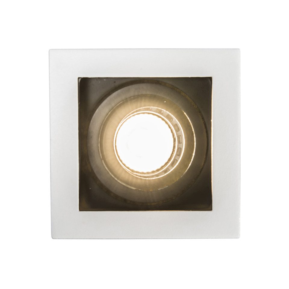 Qazqa LED Einbaustrahler Carree, LED wechselbar, GU10, Schwarz, Modern, Stahl, 1-flammig