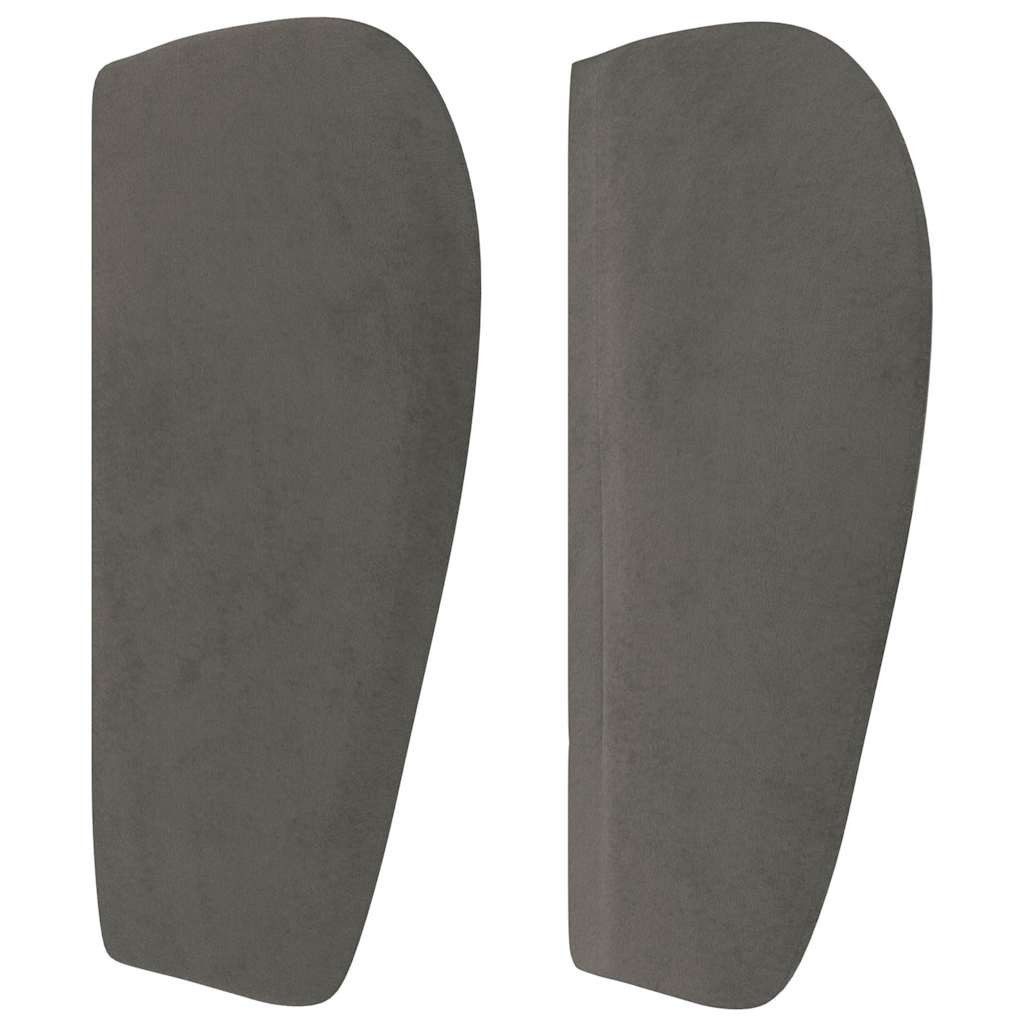 vidaXL Bett Kopfteil mit Ohren Dunkelgrau 183x23x78/88 cm Samt (1-tlg)