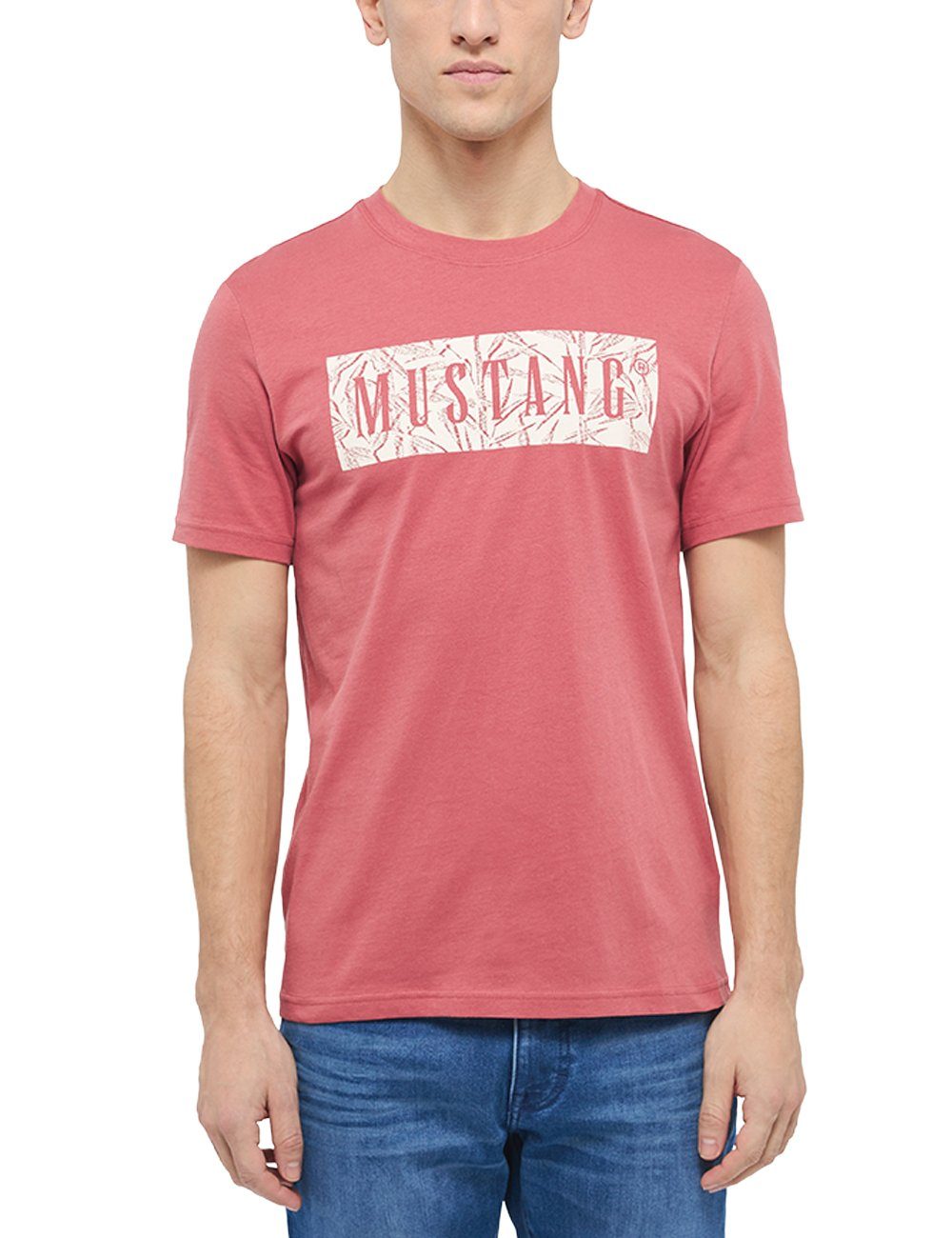 Mustang hellrot Kurzarmshirt Print-Shirt MUSTANG