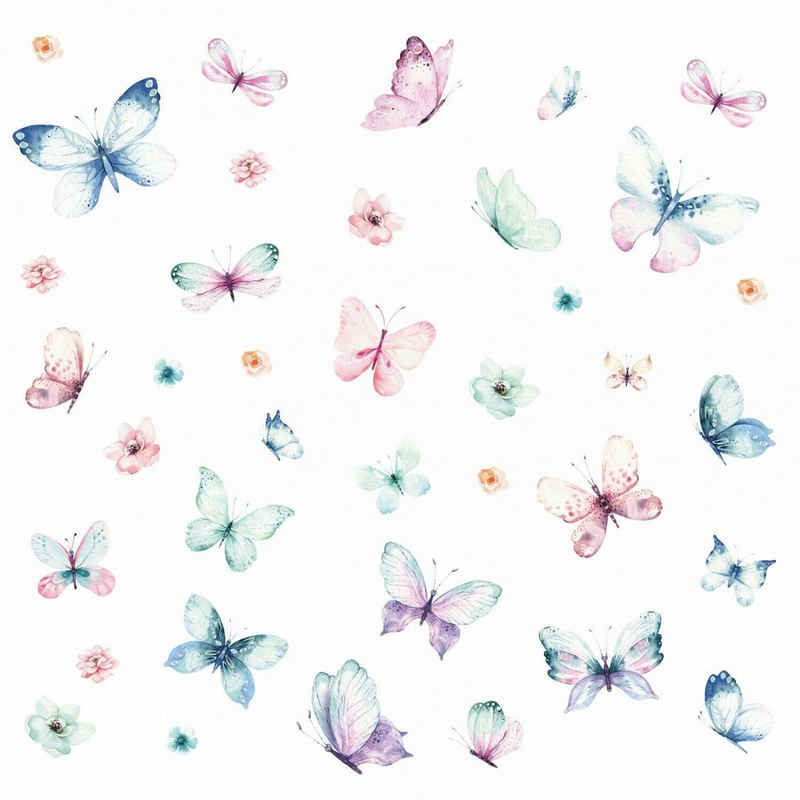 nikima Wandtattoo Schmetterlinge Aquarell Nr. 214 (PVC-Folie), in 6 vers. Größen
