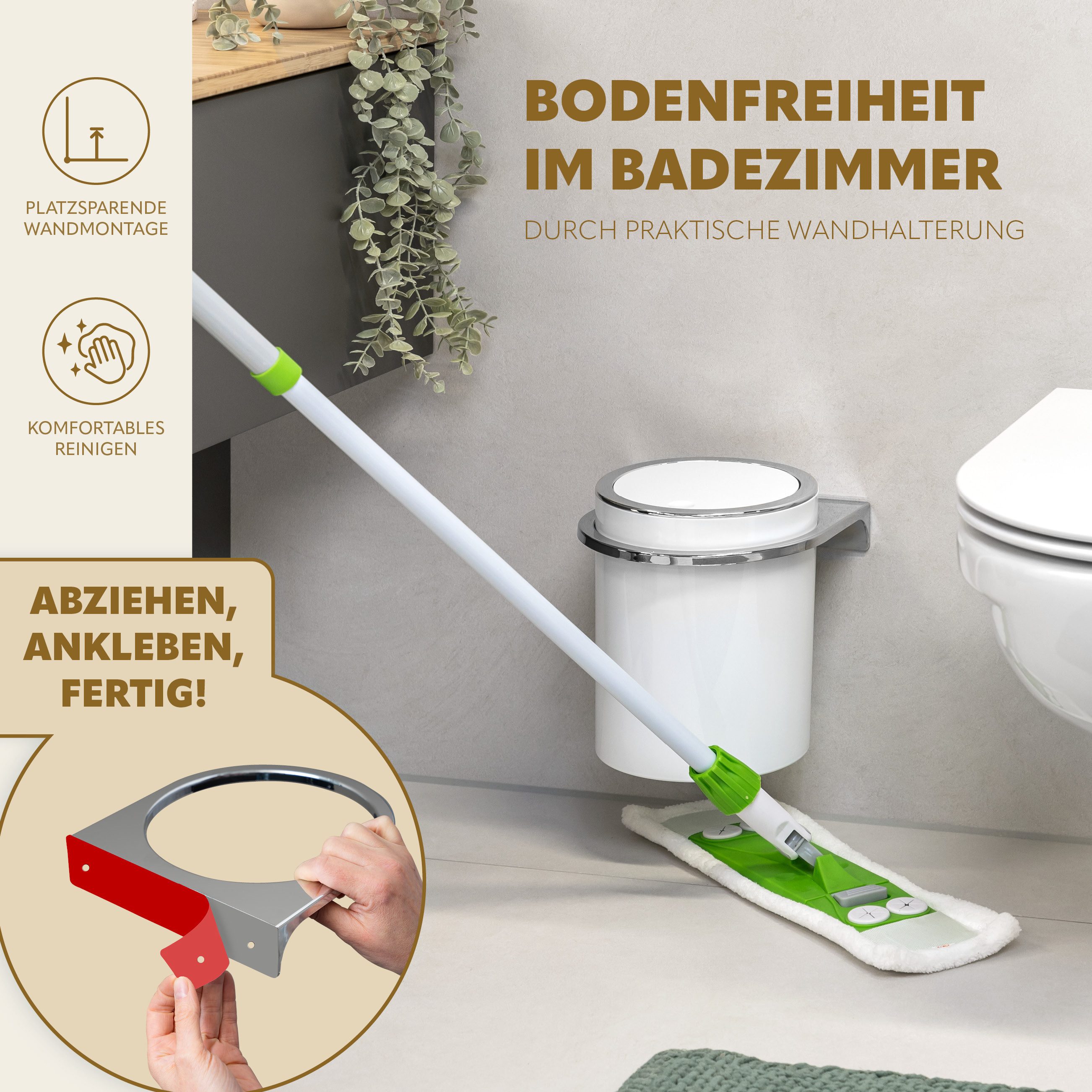 bremermann Kosmetikeimer SAVONA inkl. Wandhalterung 5,5 Liter, rund – Bild 3 von 5