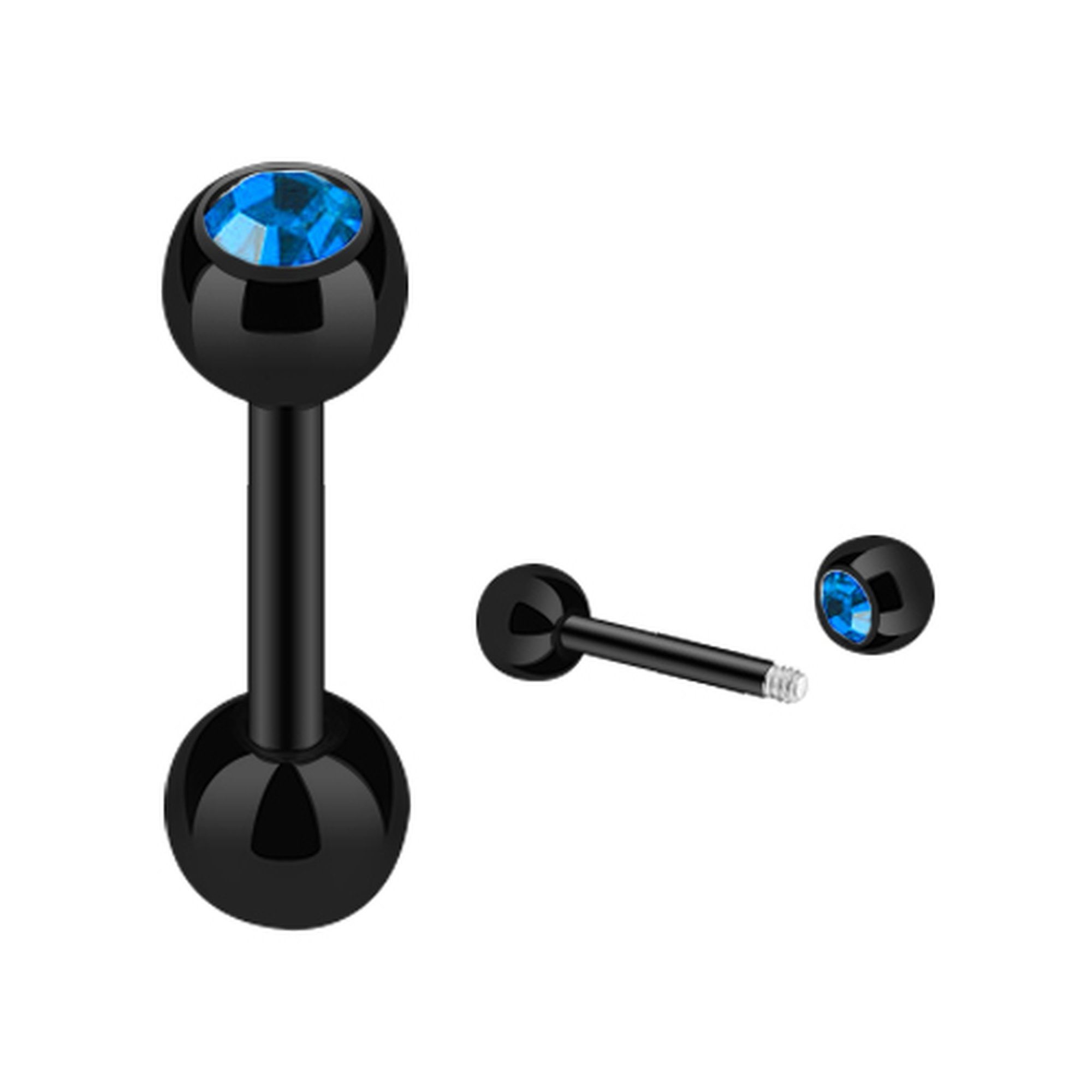 Taffstyle Piercing-Set Piercing Ohr Ohrpiercing Schwarz Kristall Kugel, Piercing Chirurgenstahl Helix Tragus Cartilage Barbell Stecker