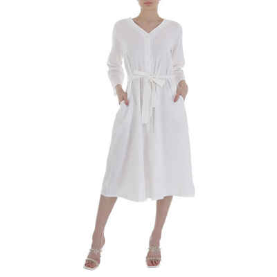 Ital-Design Sommerkleid Damen Freizeit Sommerkleid in Weiß