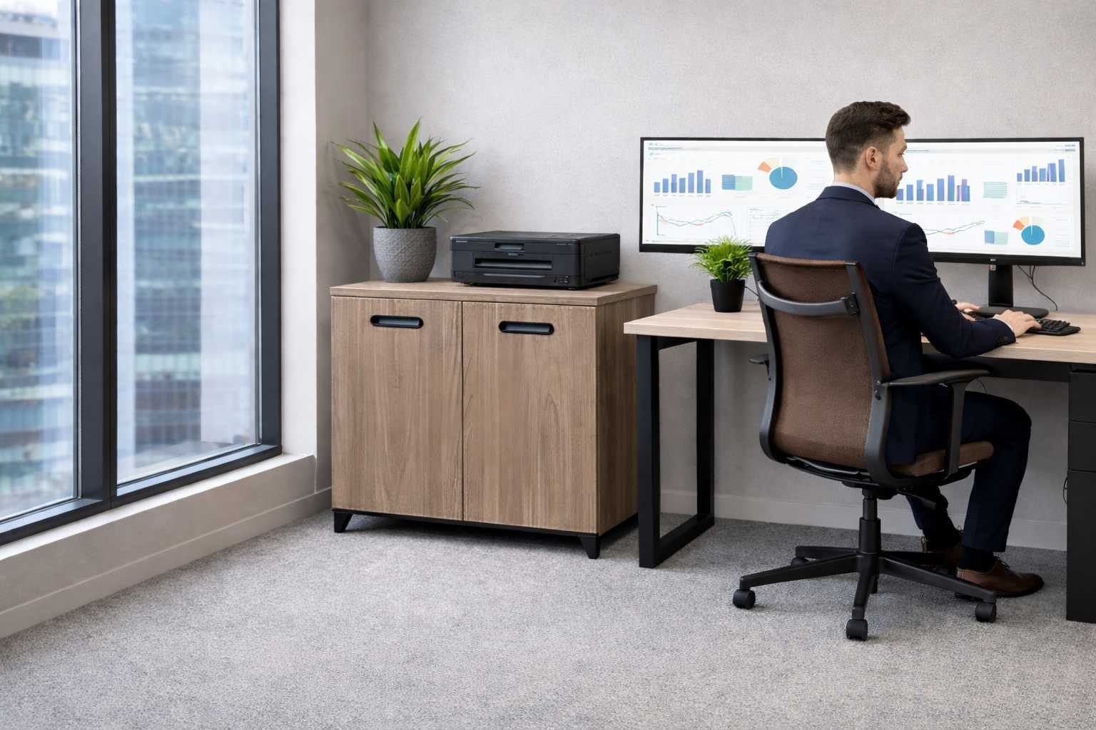 JVmoebel Kleiderschrank Stilvoller Holzschrank mit minimalistischer Optik und Holzgestell (1-St)