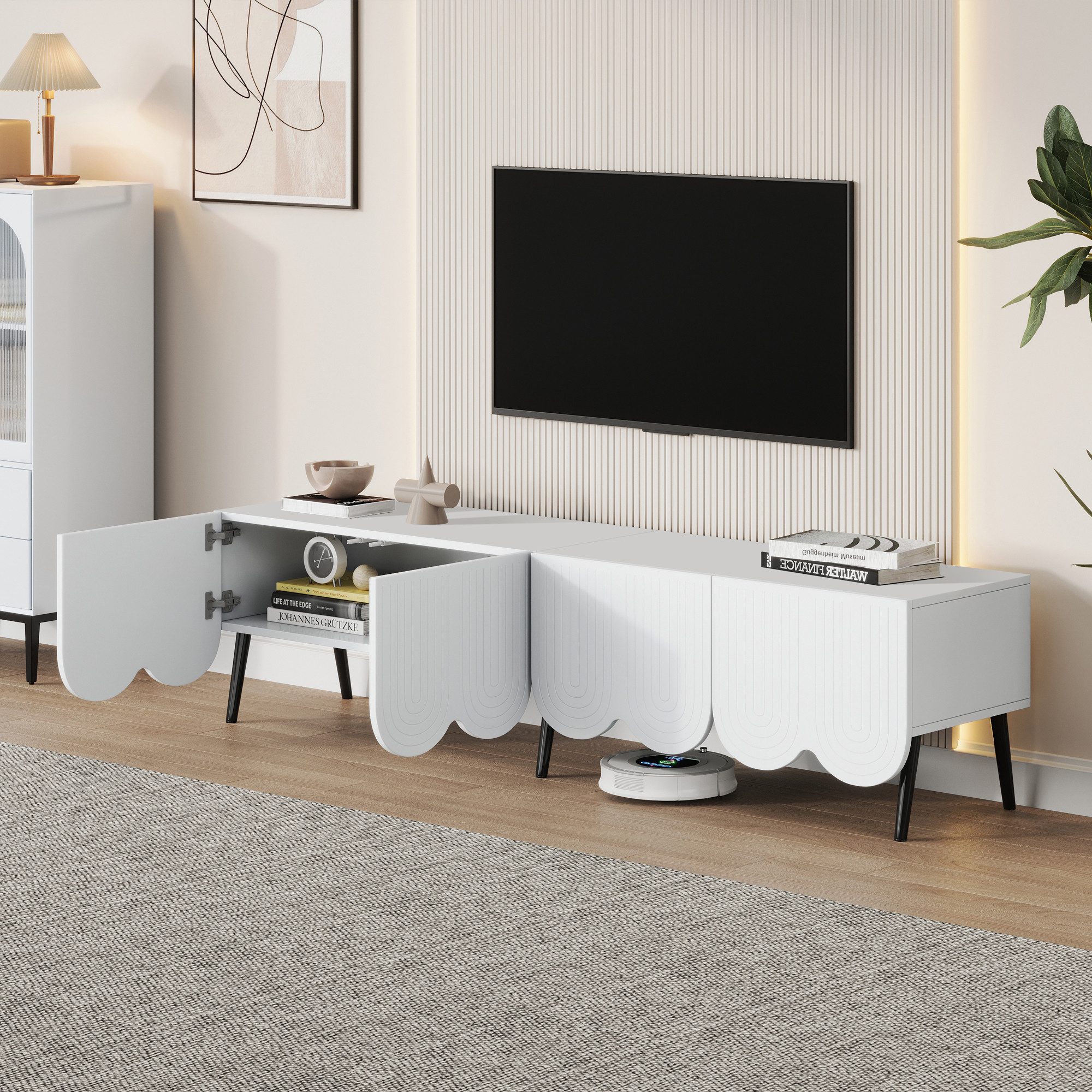 STILVORA Lowboard mit Soft-Close-Scharniere,TV-Schrank TV-Regal mit Kabelma günstig online kaufen