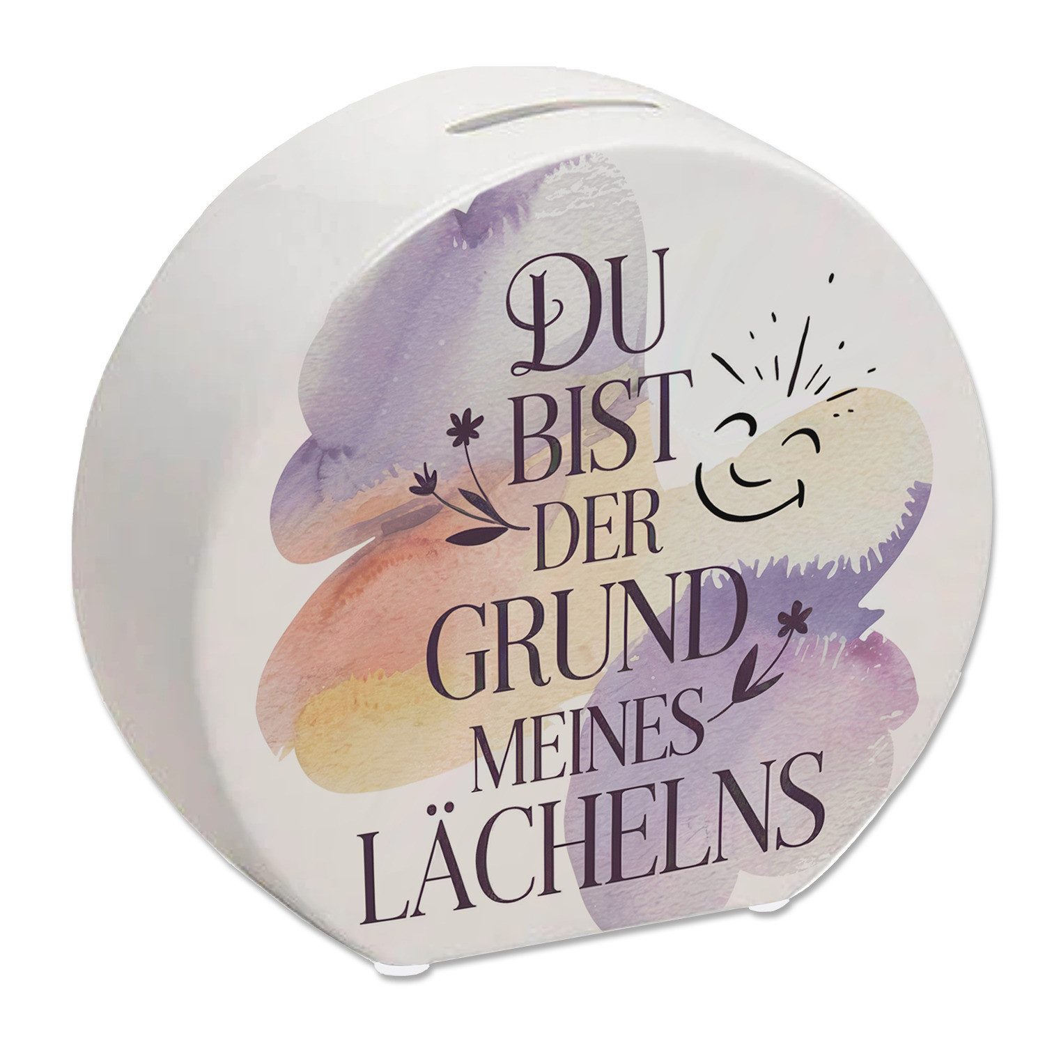speecheese Spardose Grund meines Lächelns Spardose Blumen Aquarell