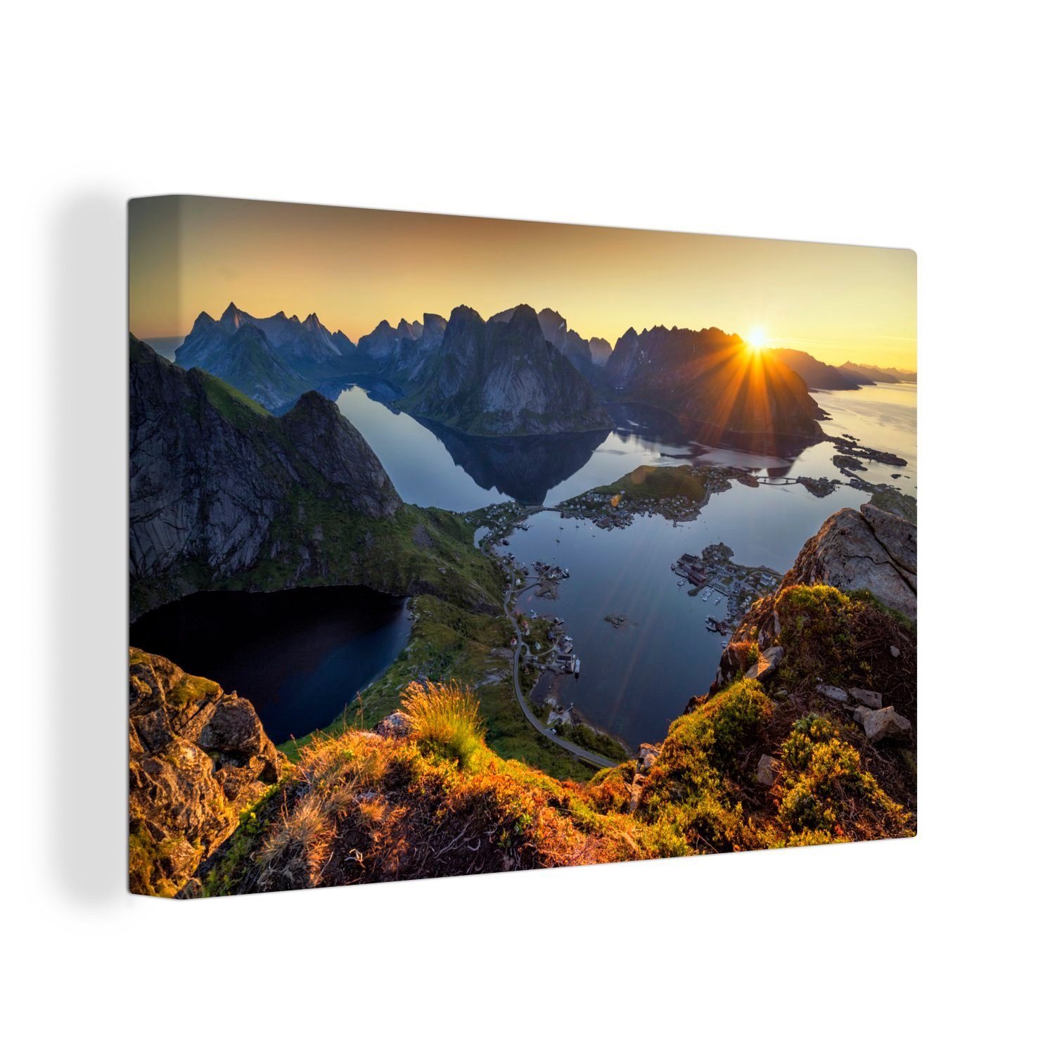 OneMillionCanvasses® Leinwandbild Lofoten, Norwegen, (1 St), Wandbild Leinwandbilder, Aufhängefertig, Wanddeko, 30x20 cm