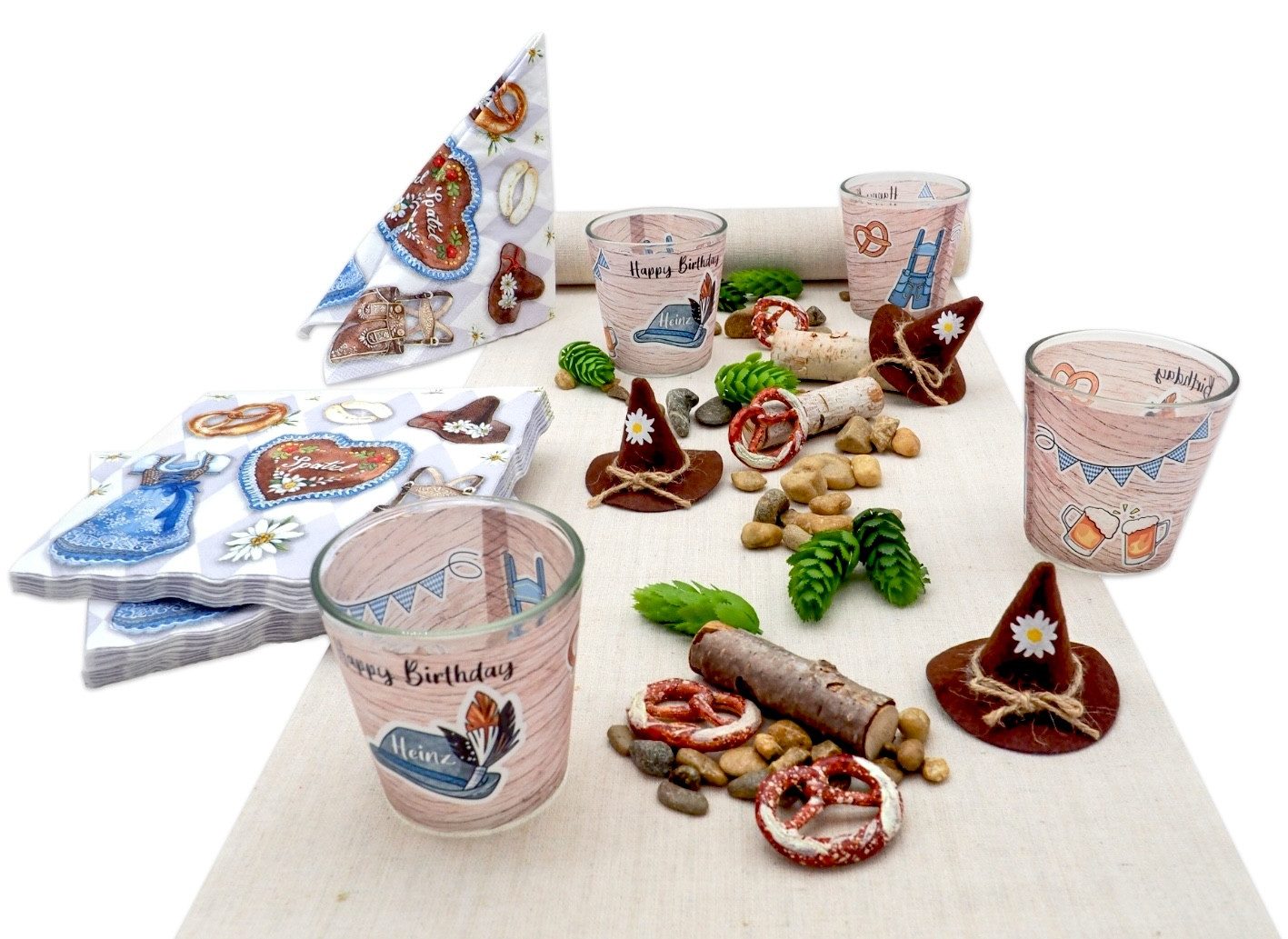 ZauberDeko Tischdecke Oktoberfest Set Bayrisch Mann Oktoberfest Geburtstag Personalisiert