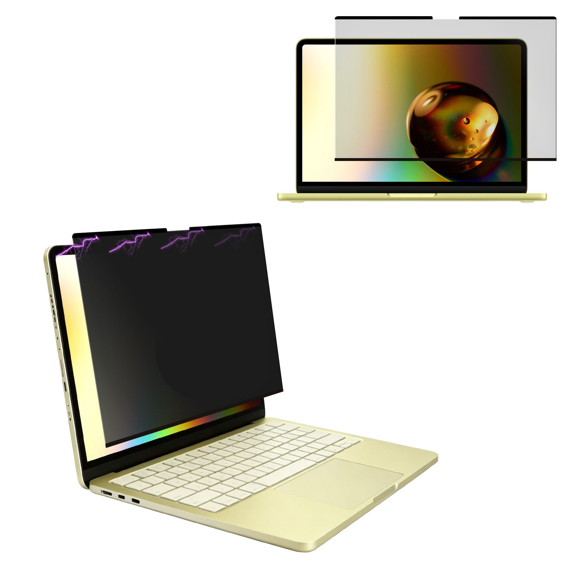 kwmobile Schutz-Set Schutzfolie matt für Apple MacBook Neo, Folie magnetisch entspiegelt - Anti-Blaulicht Displayschutz
