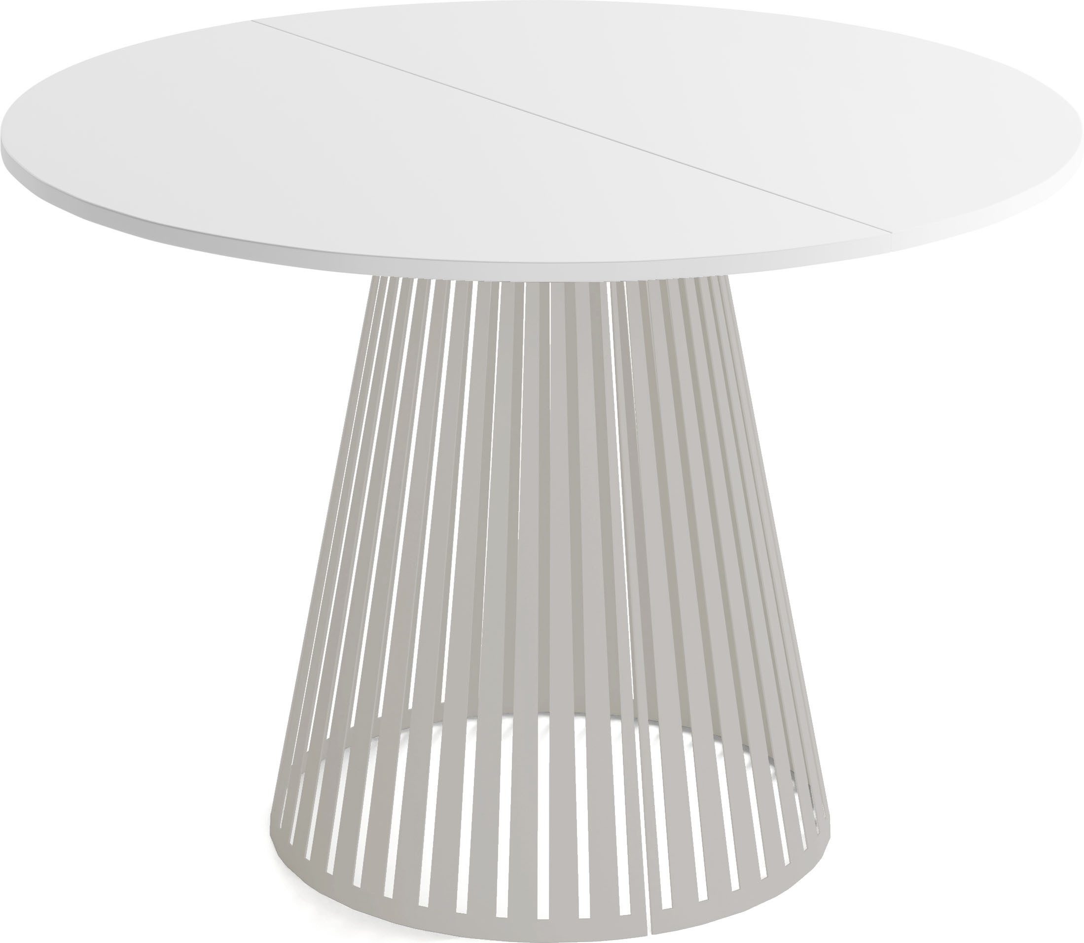 WFL GROUP Esstisch Naro ausziehbar rund modern mit Metallbeinen in Kaschmir (MADE IN EU, erhältlich in 2 Größen – 100/120 cm, ausziehbar auf 180/200 cm), platzsparender Tisch für kleine Küche, Esszimmer oder Wohnzimmer