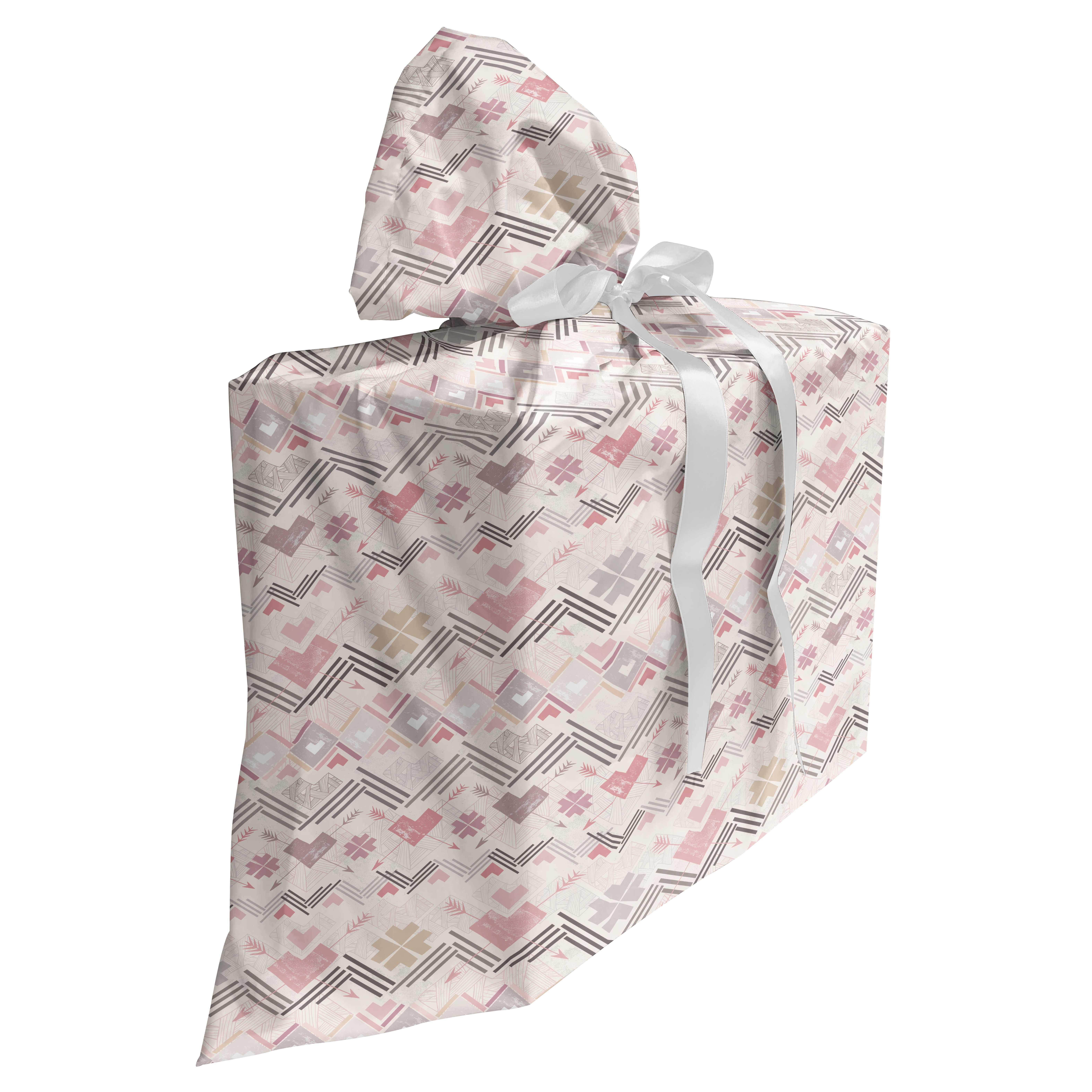 Abakuhaus Spielzeugtruhe Stoffbeutel für Partygeschenke mit 3 Bändern, Pastell Aztec Herz-Geometric