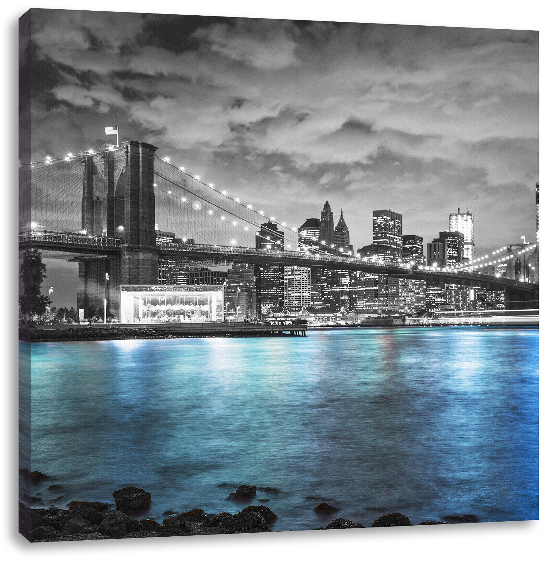 Pixxprint Leinwandbild New York Skyline, New York Skyline (1 St), Leinwandbild fertig bespannt, inkl. Zackenaufhänger