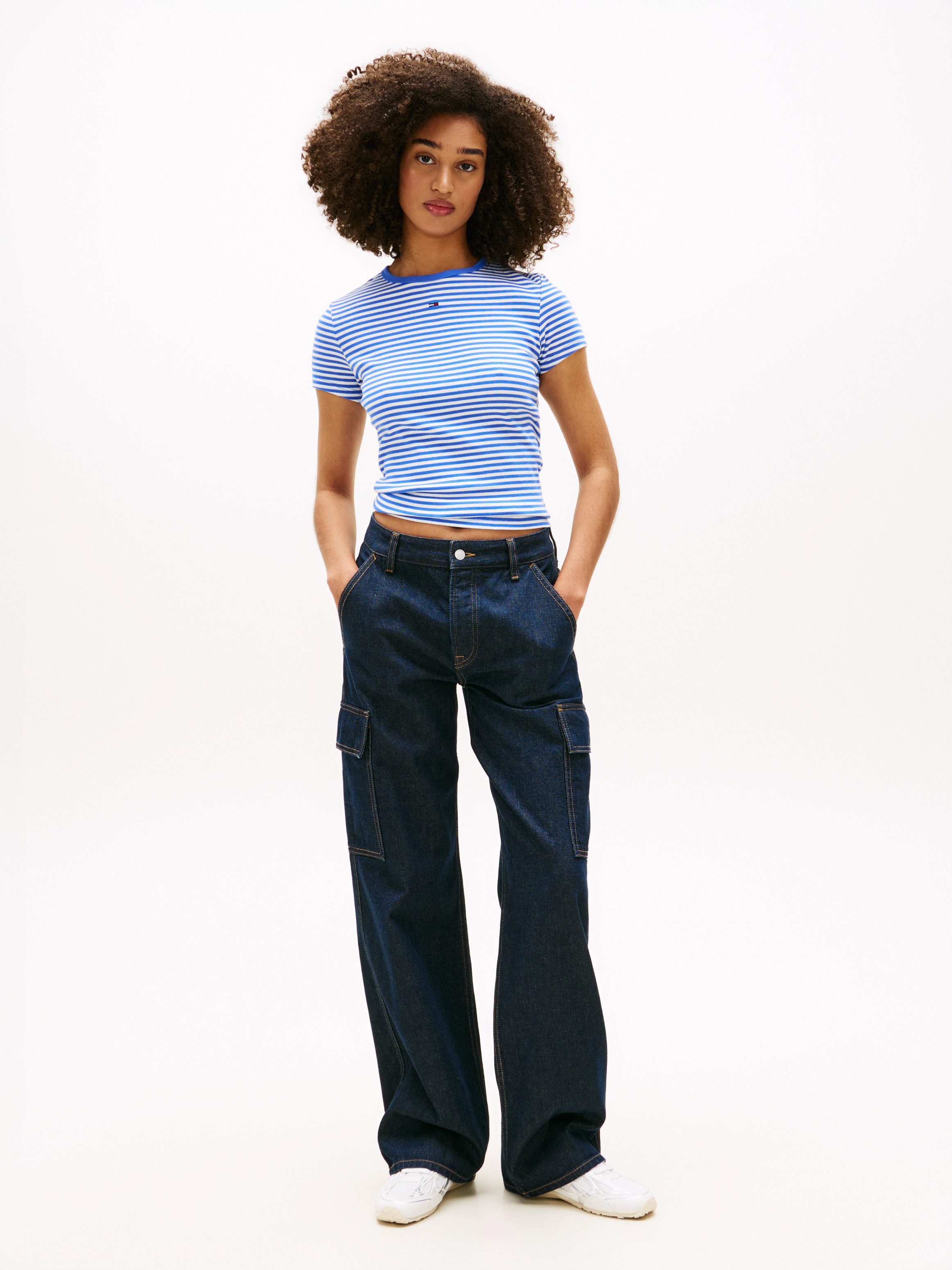 Tommy Jeans Kurzarmshirt TJW 2PACK SLIM ESSENTIAL RIB SS (Packung, 2-tlg., 2er-Pack) mit gerippter Struktur, Rundhals – Bild 4 von 5