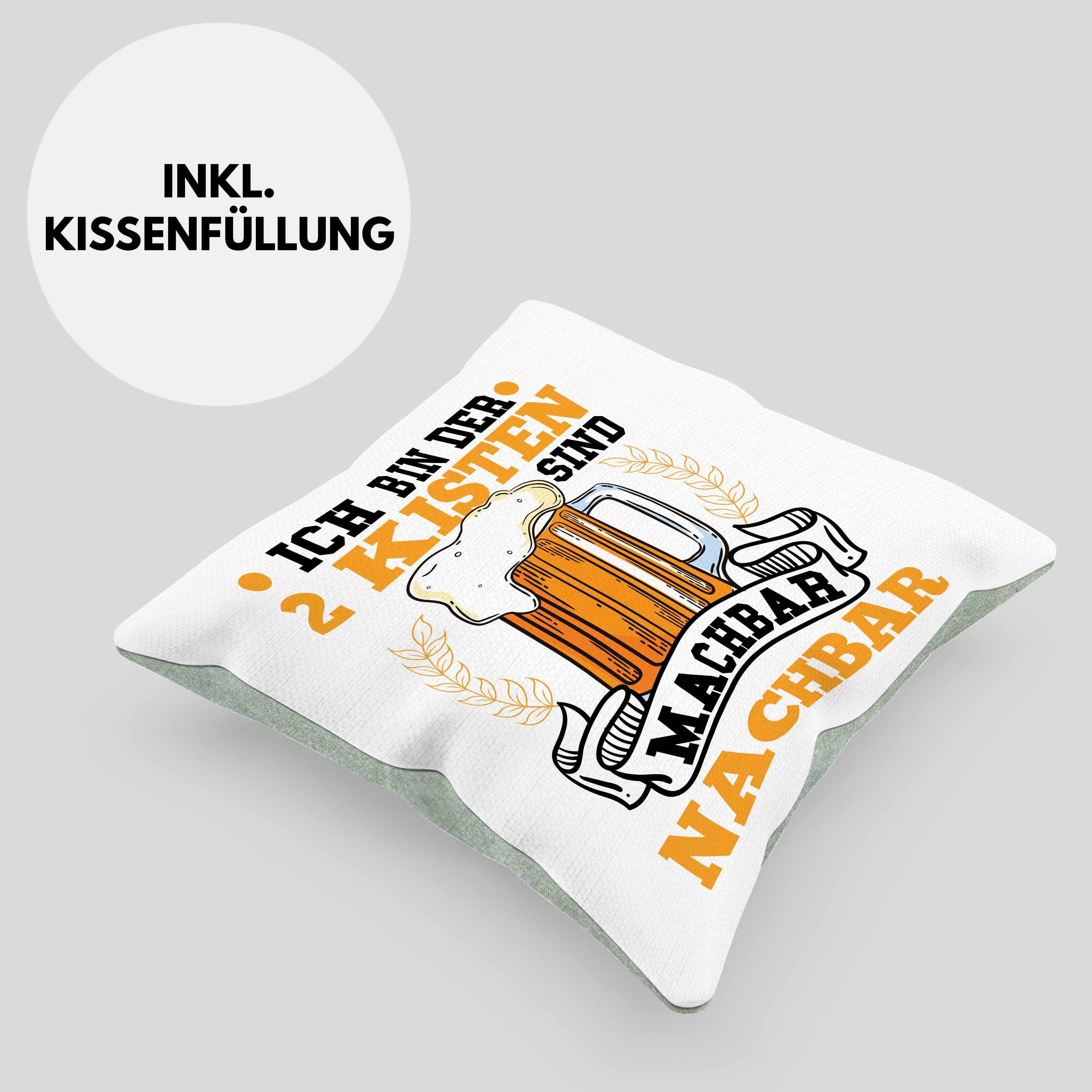 Geschenkidee Nachbarn 40x40 Trendation Kissen Bester Füllung Nachbar - Dekokissen Trendation Grün Dekokissen Geschenk Cooler mit Nachbar