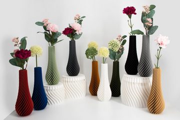 Shapes - Decorations Dekovase Spiral Two - Exclusive by Martin Žampach, Vase, 10 Farben, 3D-Druck (Einzelmodell, Vase mit Borosilikatglas zur Nutzung mit Wasser), Wasserdicht; Leichte Struktur innerhalb des Materials (Rillung)