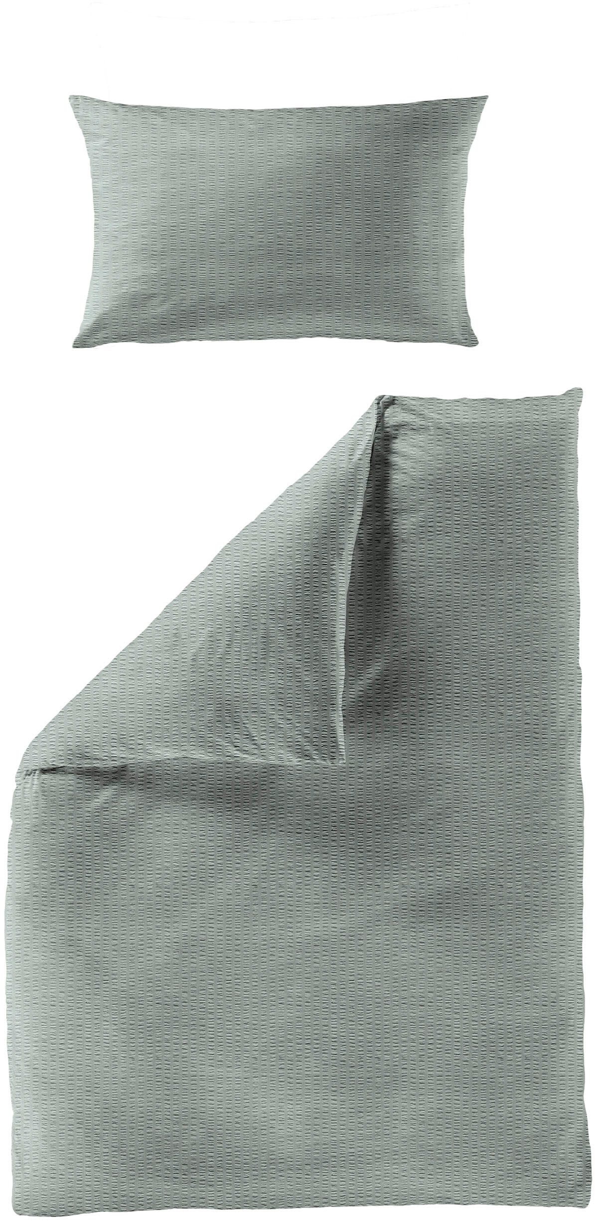 BIERBAUM Bettwäsche Chic Uni, Seersucker, 2 teilig, Schickes Unidesign: Modern und elegant für jedes Schlafzimmer